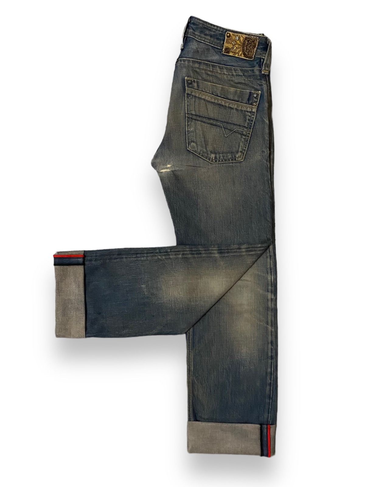 image of Avant Garde x Diesel Men Jeans Diesel Timmen Selvedge Dirty Wash Straight Cut E' in Wash Denim (Siz