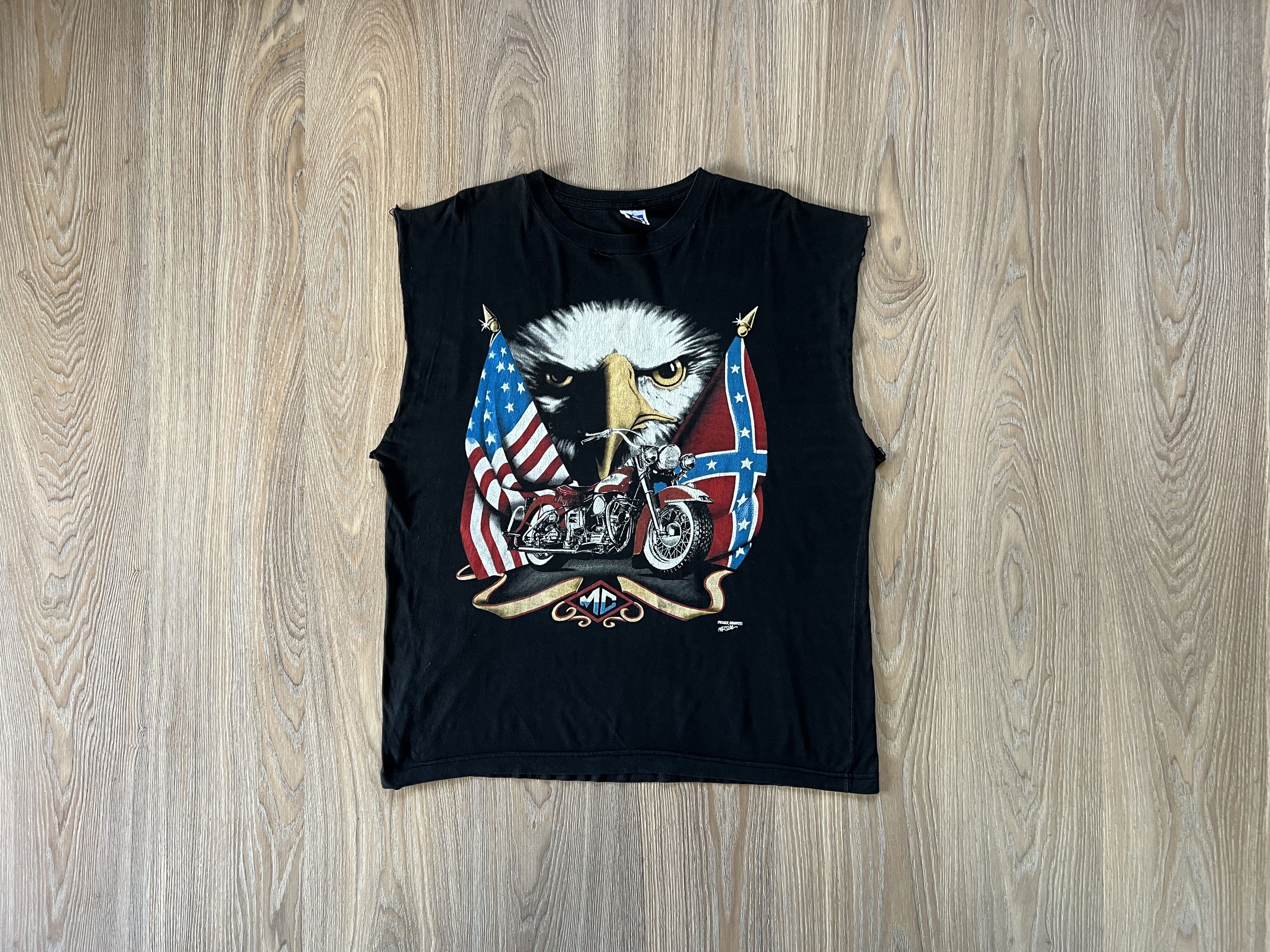 Vintage American Motorcycle Eagle Sleeveless T-Shirt