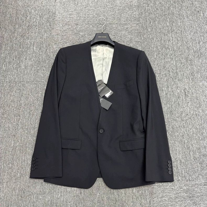DG Collarless Wool Blazer Jacket