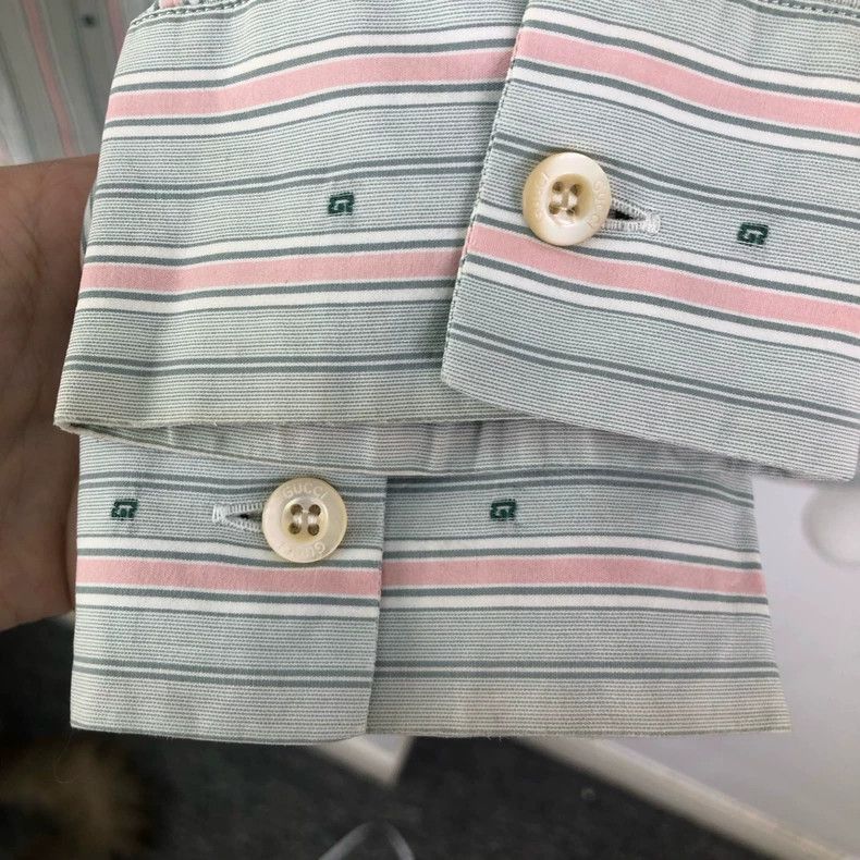 Gucci Long Sleeve Striped ButtonUp Shirt-2505