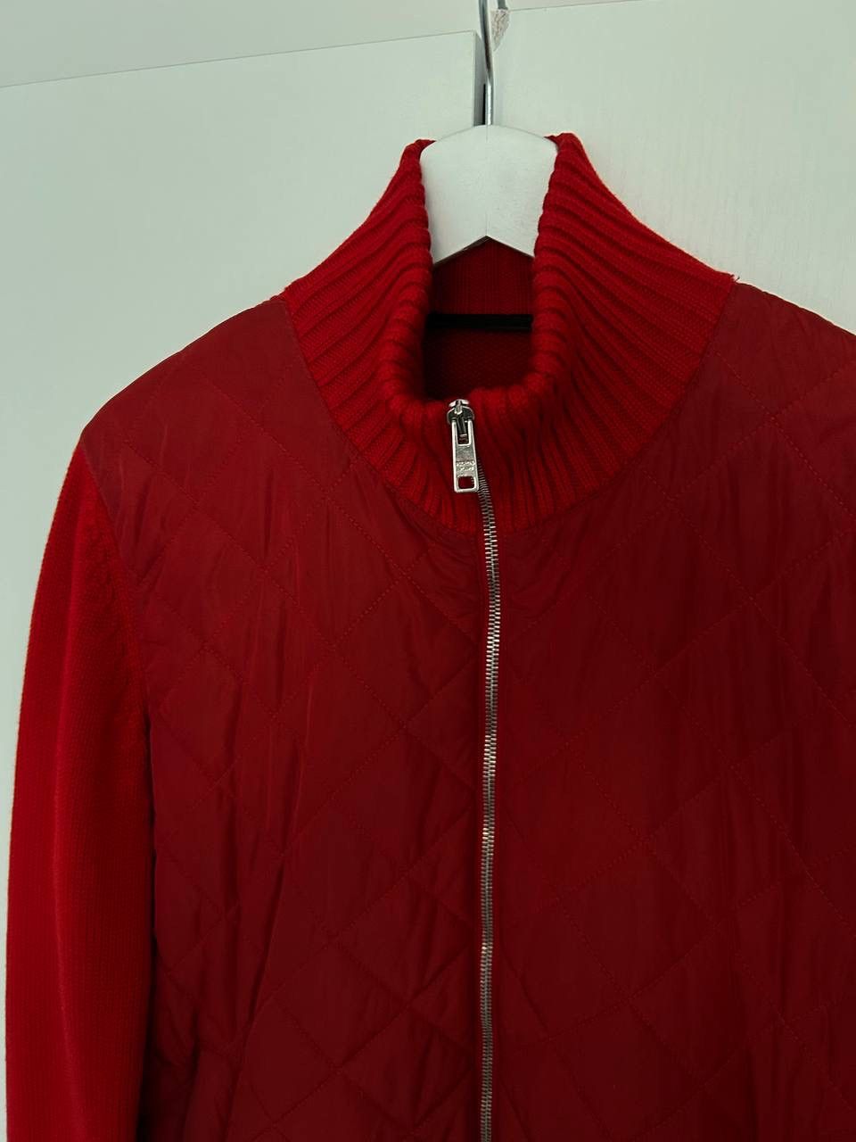 Prada Legendary Prada Milano Quilted Wool Knit Zip Red Jacket Size US M / EU 48-50 / 2 - 6 Thumbnail