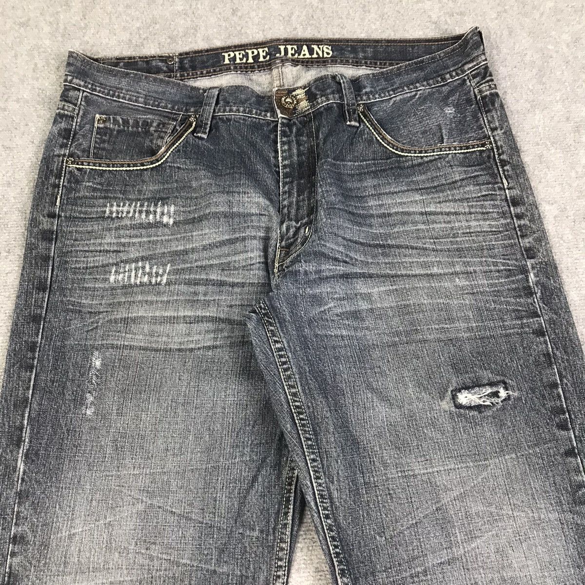 Japanese Brand RIPPED DISTRESSED PEPE JEANS BAGGY PANTS Size US 38 / EU 54 - 2 Thumbnail