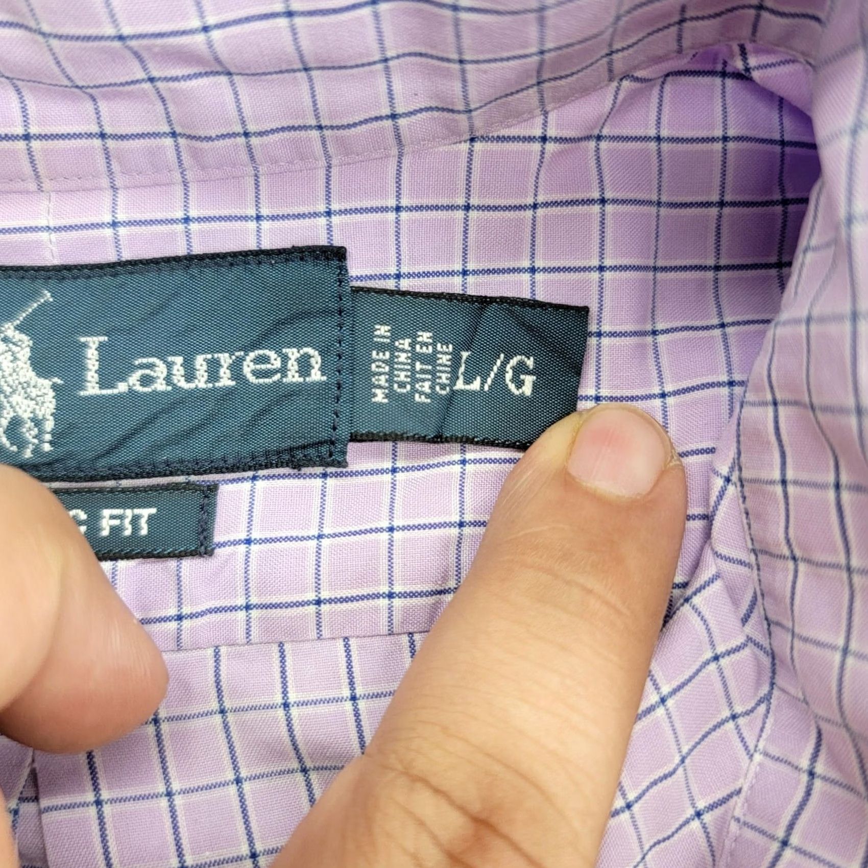 Ralph Lauren Ralph Lauren Shirt Mens Large Purple Check Classic Fit Button-Down Pony Logo Embroidered Short Sleeve Size US L / EU 52-54 / 3 - 5 Thumbnail