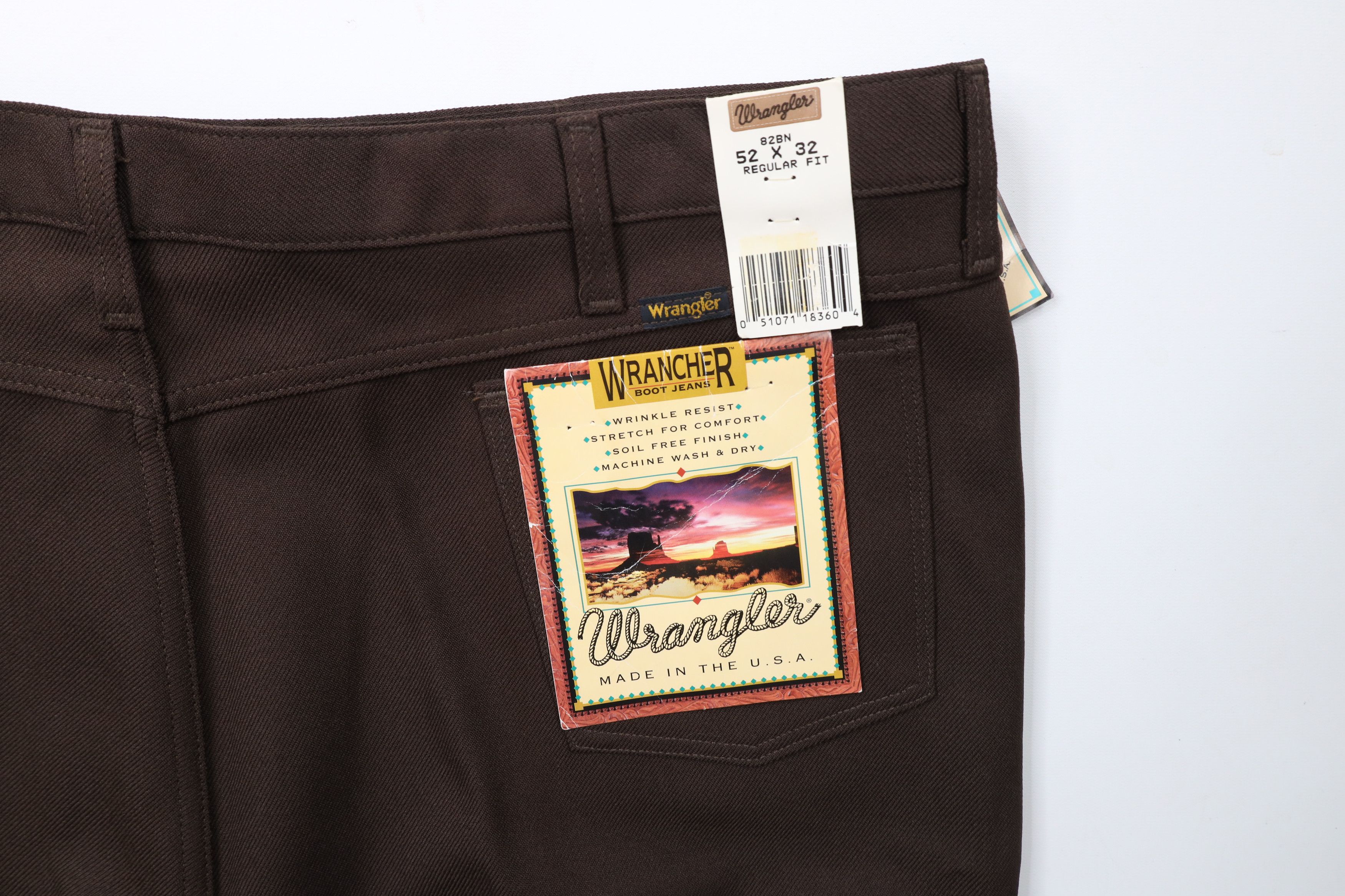 Vintage × Wrangler Deadstock Vintage 90s Wrangler Knit Wide Leg Pants Brown USA Size US 44 / EU 60 - 12 Thumbnail