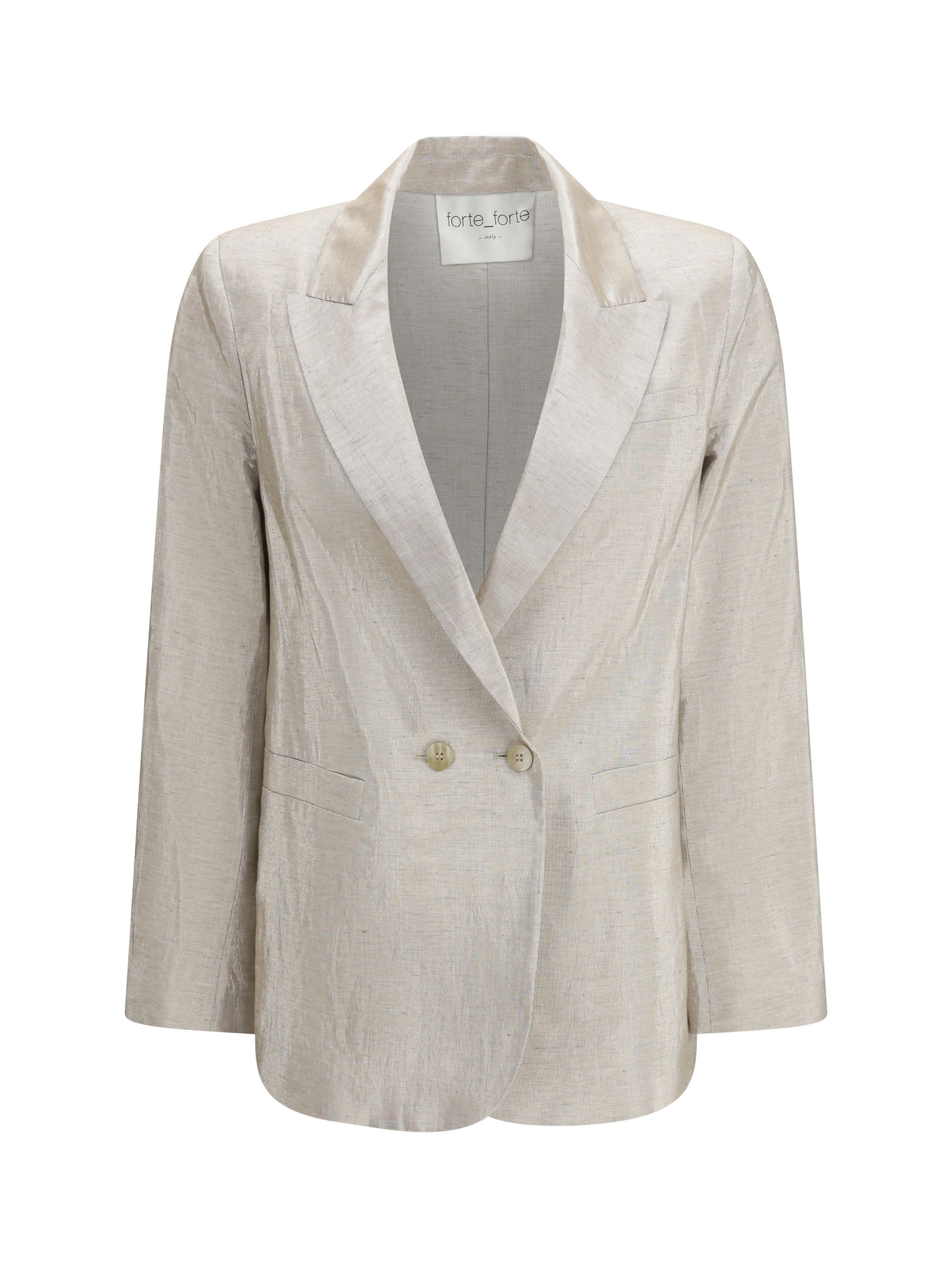 forte_forte Double-Breasted Jacket in linen and lurex with jewel buttons Size XS / US 0-2 / IT 36-38 - 1 Thumbnail
