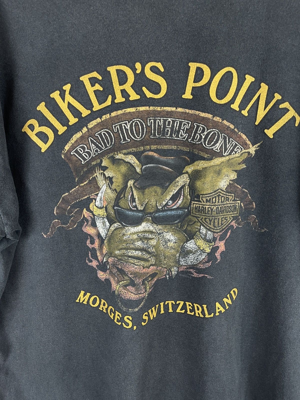 Harley Davidson Harley Davidson Switzerland trashed distressed big logo tee Size US XXL / EU 58 / 5 - 11 Thumbnail