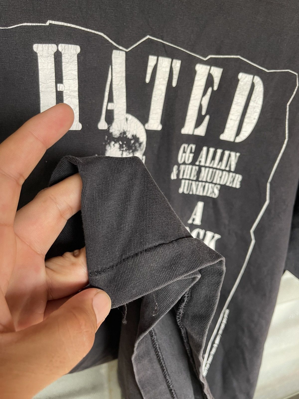 Band Tees Vintage 90's GG Allin & Murder Junkies HATED Sun Faded Tee Size US L / EU 52-54 / 3 - 5 Thumbnail