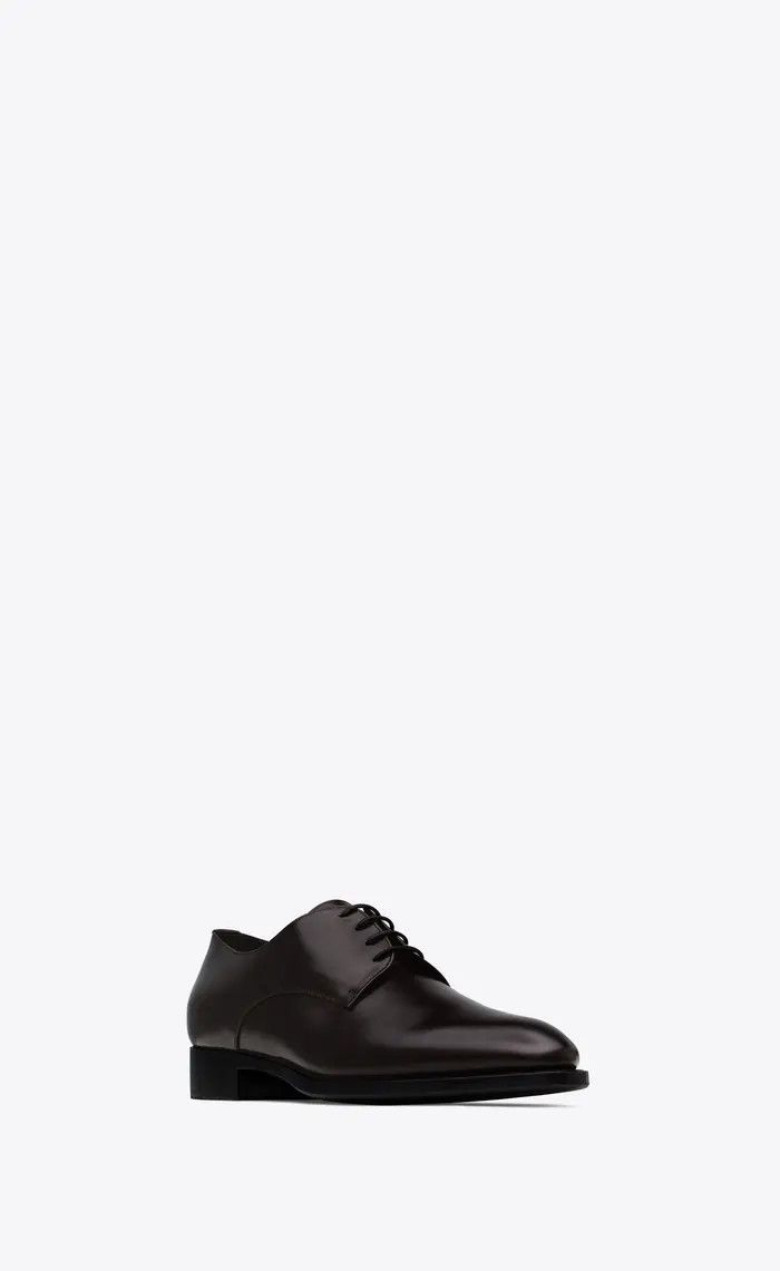 Saint Laurent Paris o1b1hav110526 754753 Adrien Derbies in Smooth Leather Shoes Size US 7 / EU 40 - 3 Thumbnail