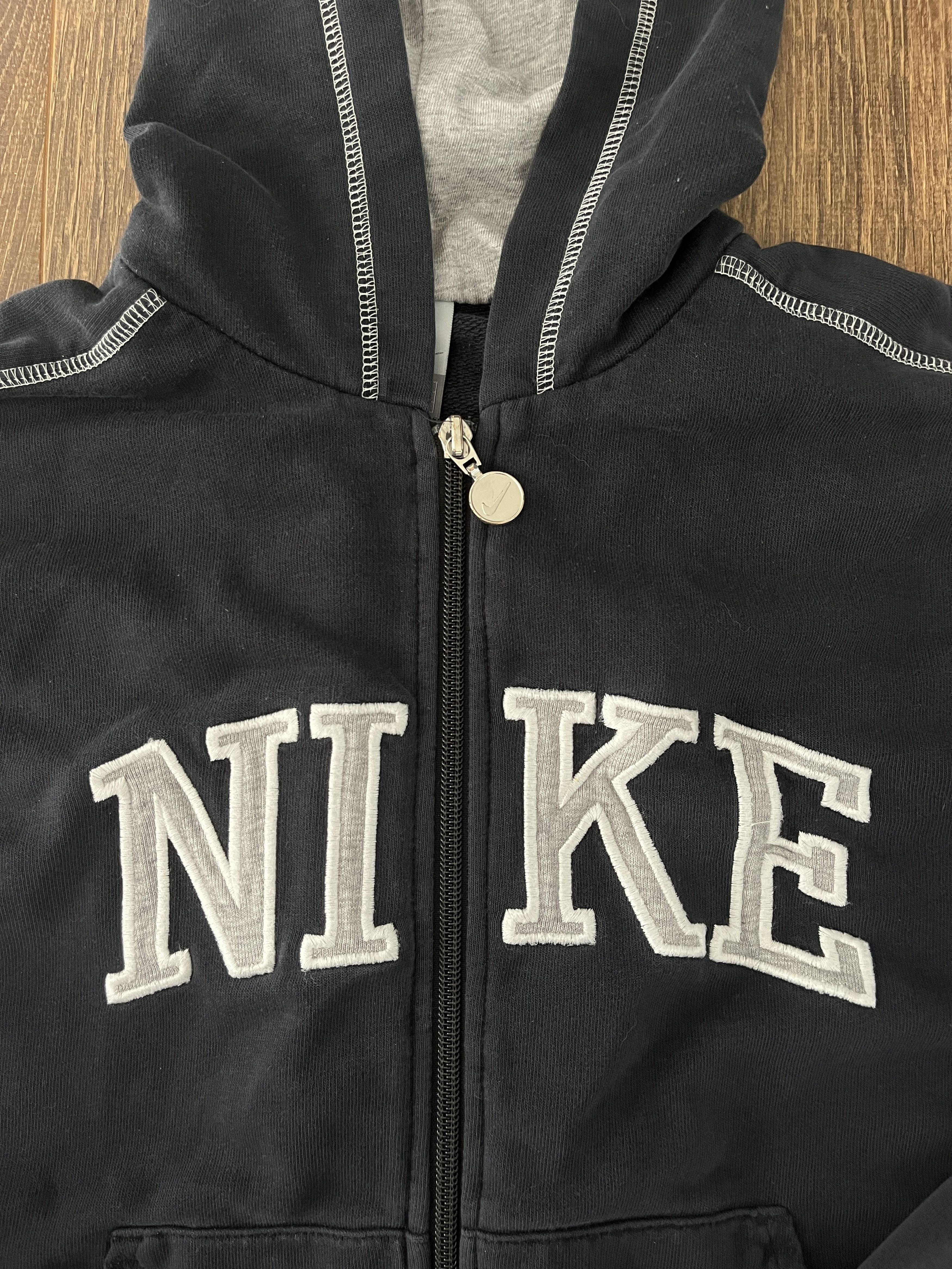 Nike × Vintage Vintage Y2K NIKE Zip-Up Hoodie Size L / US 10 / IT 46 - 2 Thumbnail