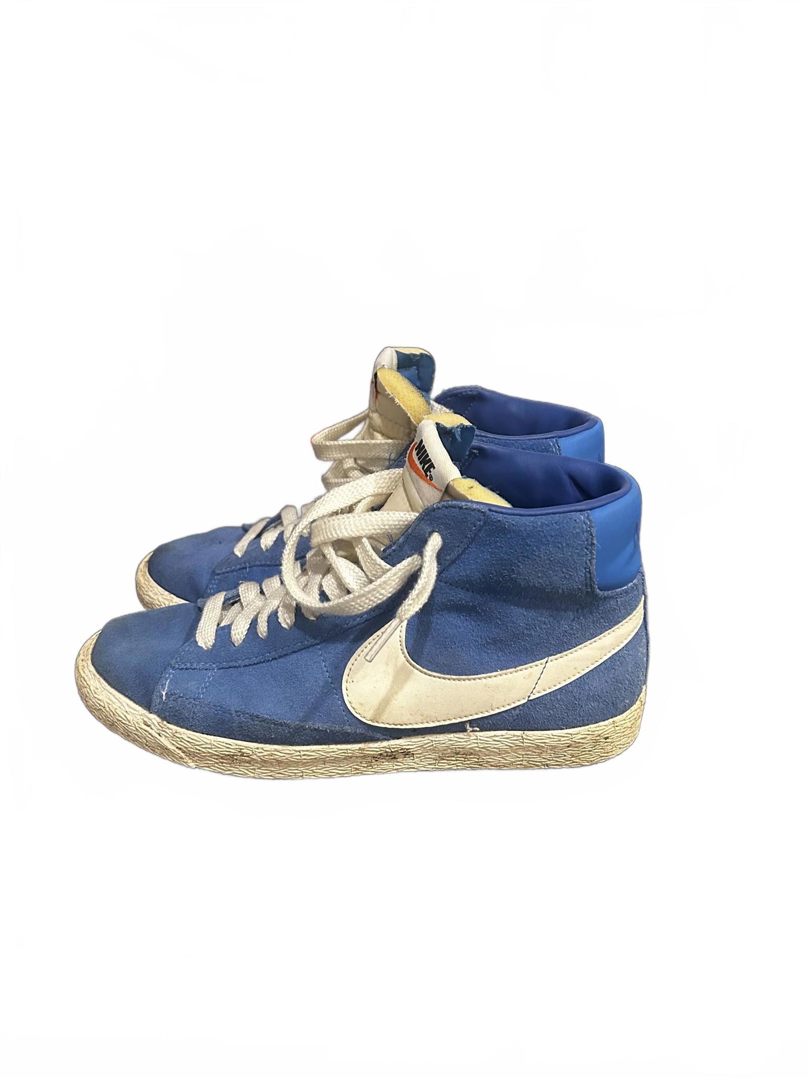 Nike Vintage Nike Blazer High-Top Sneakers - Blue & Cream Size US 7 / EU 40 - 2 Thumbnail
