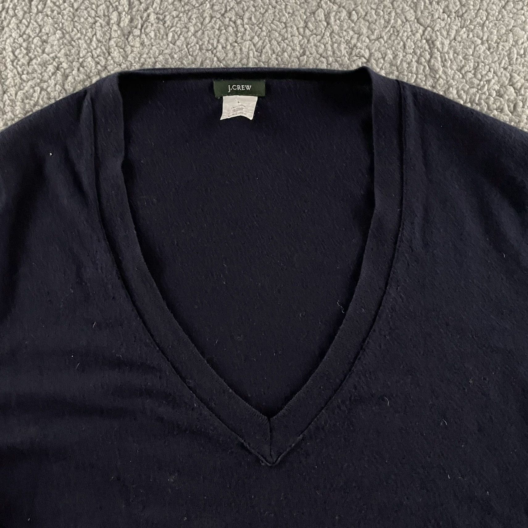 J.Crew J.CREW Mens Sweater Blue Size Large 100% Cotton V-Neck Long Sleeve Pullover Crew Neck Size L / US 10 / IT 46 - 2 Thumbnail