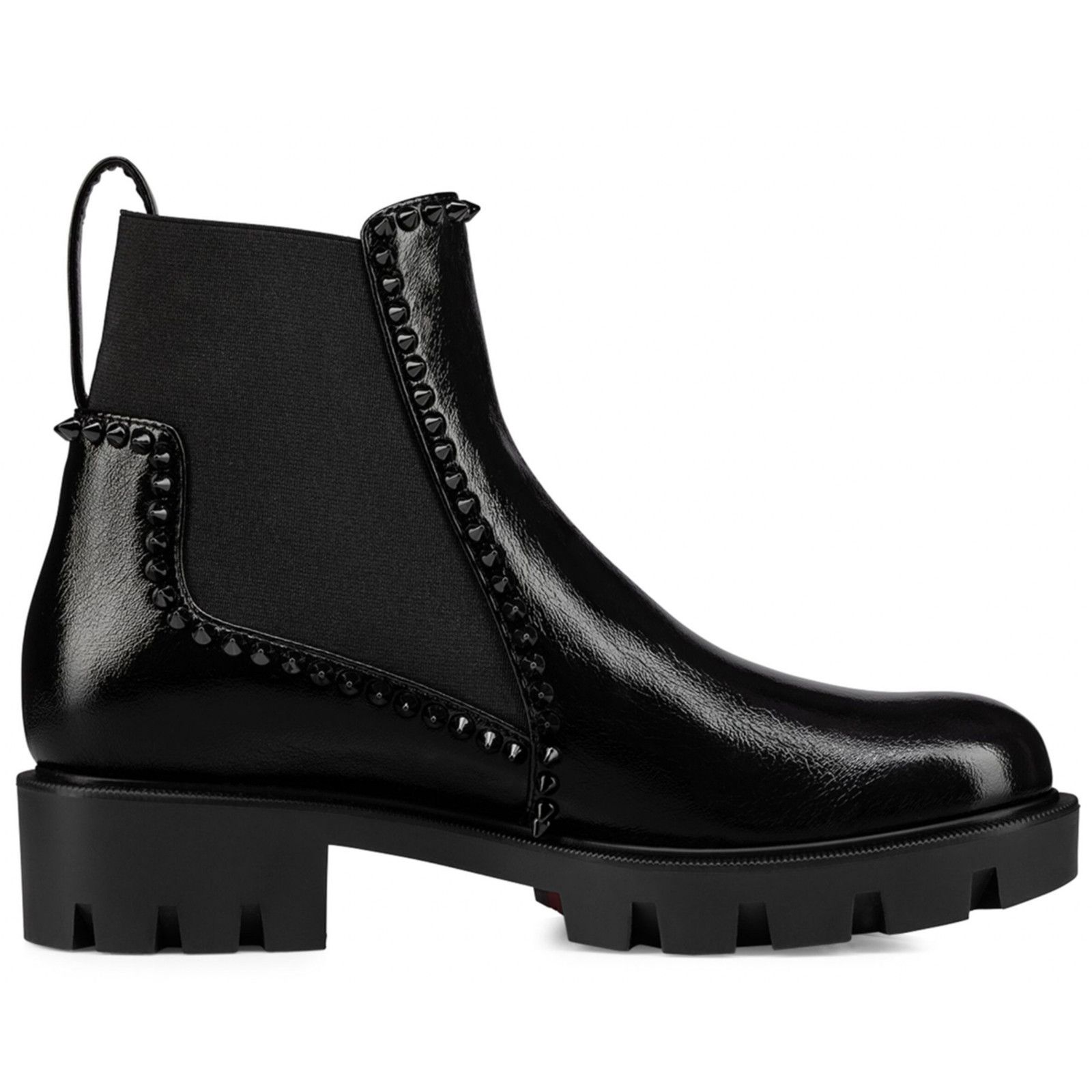 Christian Louboutin Christian Louboutin Out Lina Spike Lug Flat Patent Chelsea Size US 7.5 / IT 37.5 - 3 Thumbnail