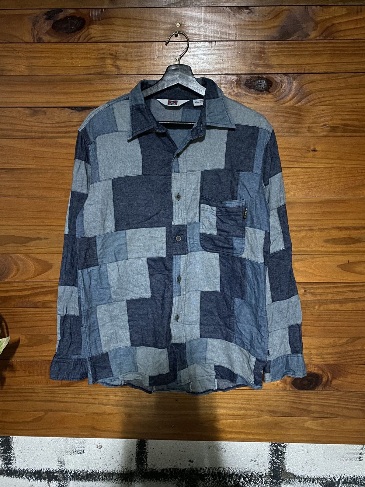Ben Davis Ben Davis Patchwork Chambray Shirt Indigo Workwear Shirt Size US M / EU 48-50 / 2 - 3 Thumbnail