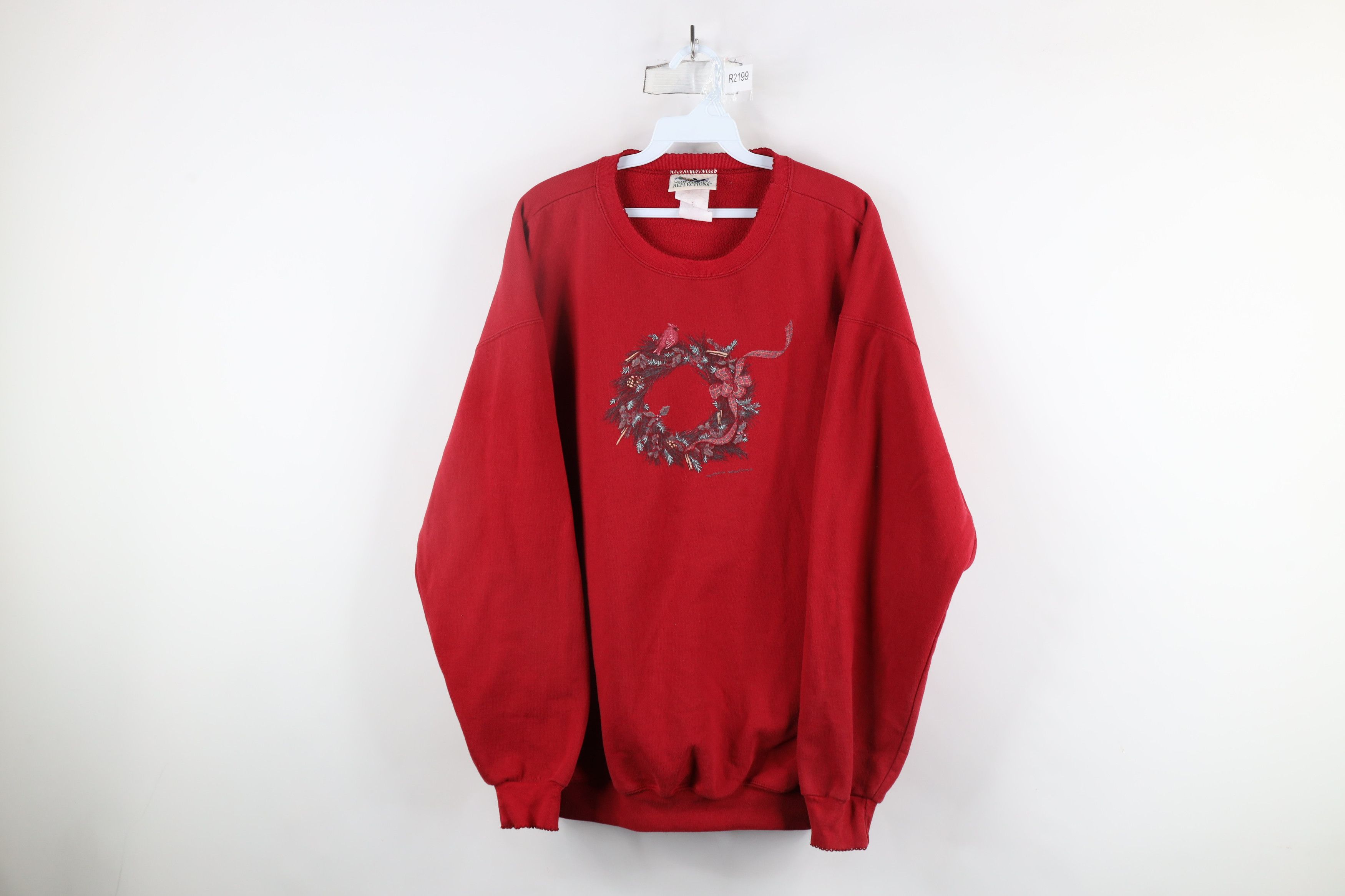 Vintage Vintage 90s Country Primitive Christmas Wreath Sweatshirt Size XXL / US 16-18 / IT 52-54 - 1 Thumbnail