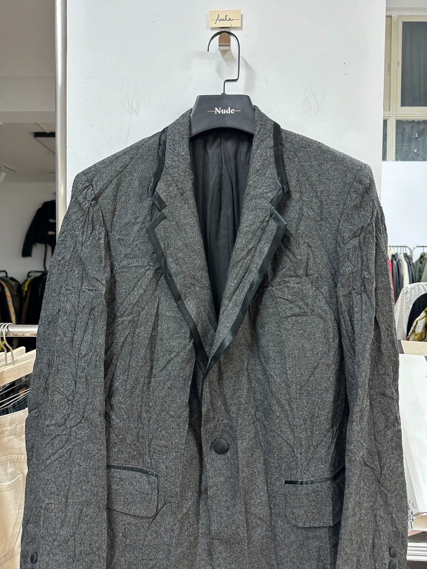 Yohji Yamamoto Yohji Yamamoto Y's Men's Pleated Wool Silk Trim Blazer Size US L / EU 52-54 / 3 - 2 Thumbnail
