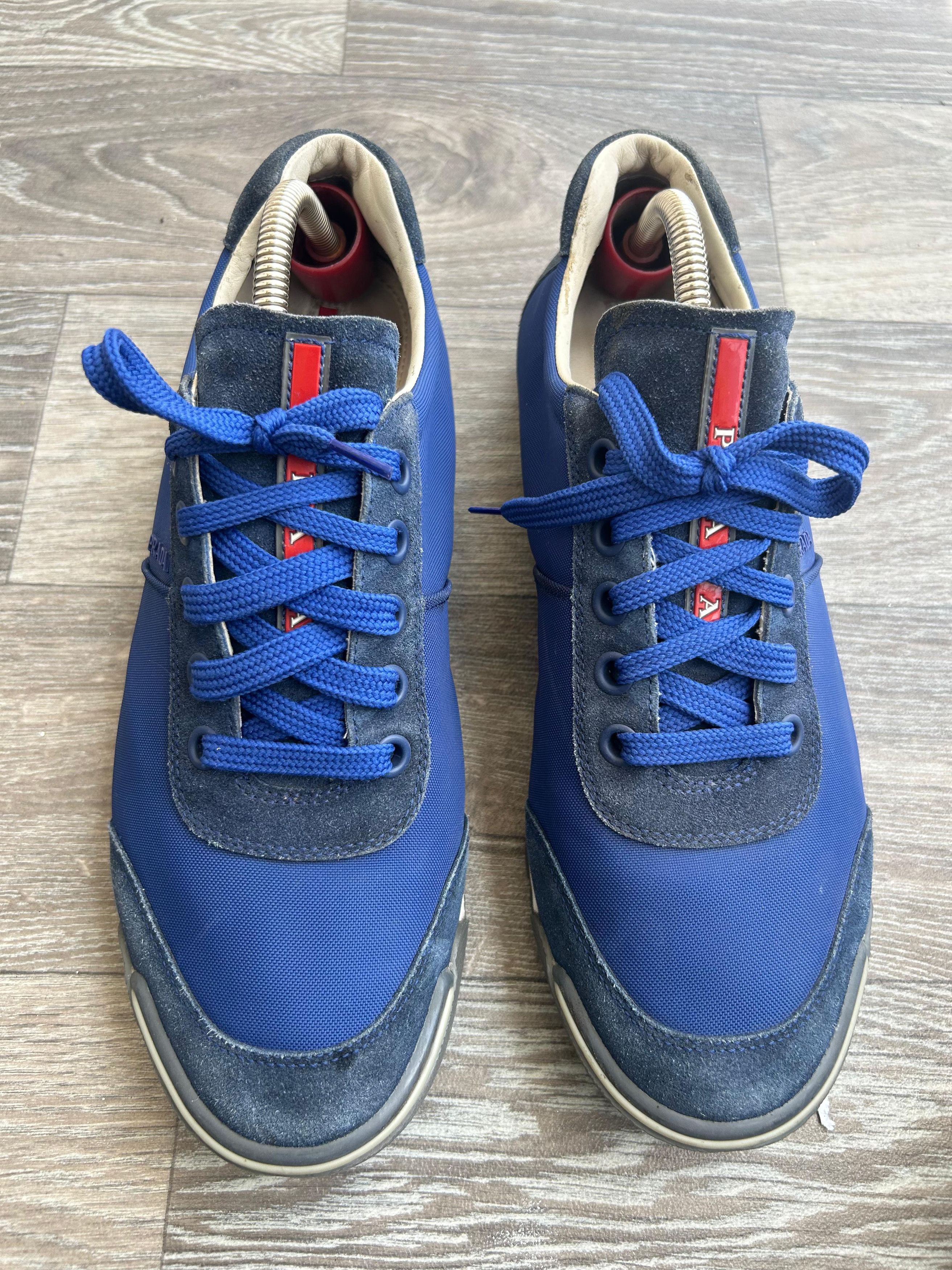 Prada Prada Linea Rossa Low Top Sneakers In Blue Suede Sz 42 Size US 9 / EU 42 - 14 Thumbnail