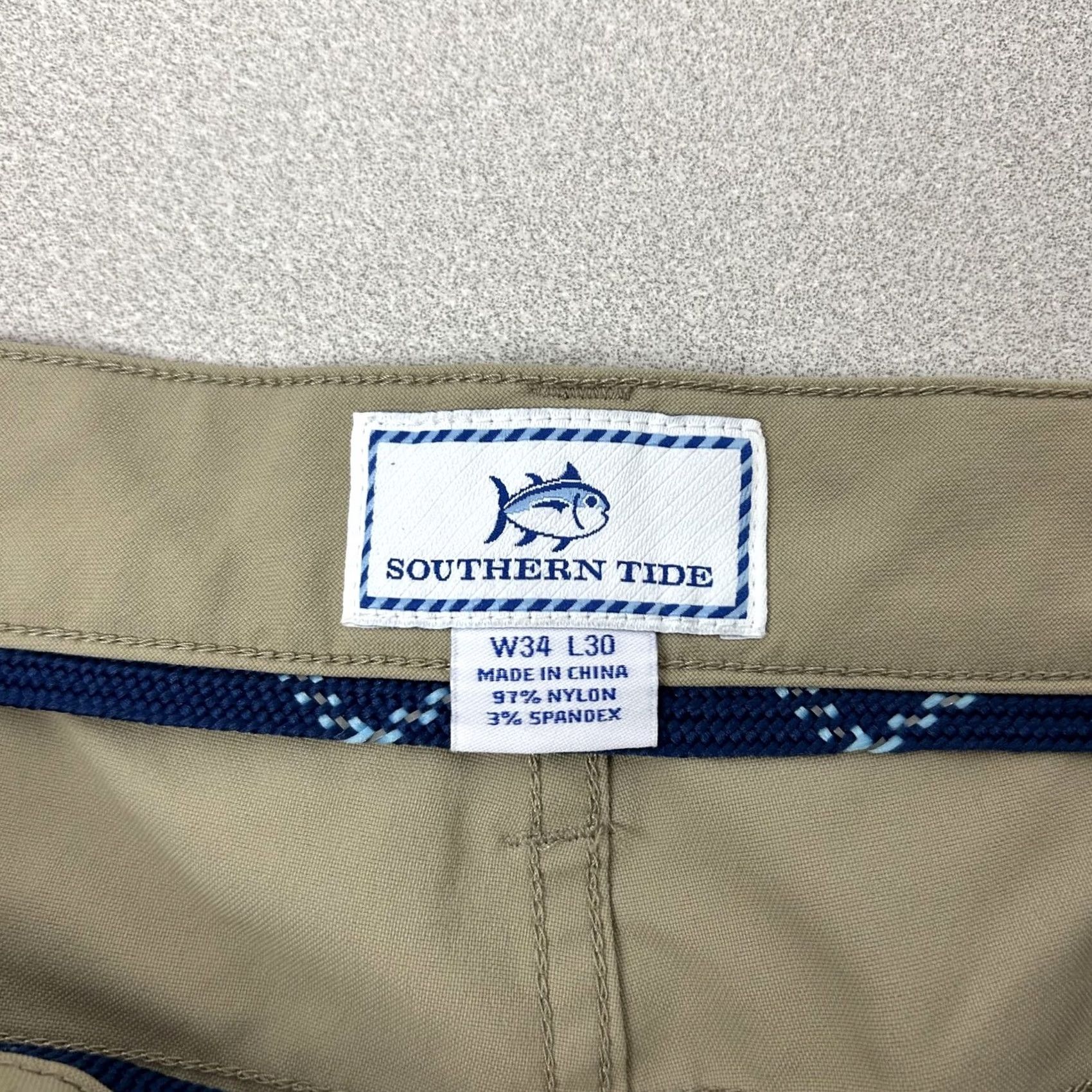 Southern Tide Southern Tide Pants Mens 34x30 Beige Khakis Straight Stretch 5 Pocket Casual Size US 34 / EU 50 - 3 Thumbnail
