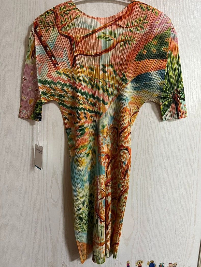 Issey Miyake Issey Miyake size:3 Orange pleated short-sleeved shirt Size S / US 4 / IT 40 - 2 Thumbnail