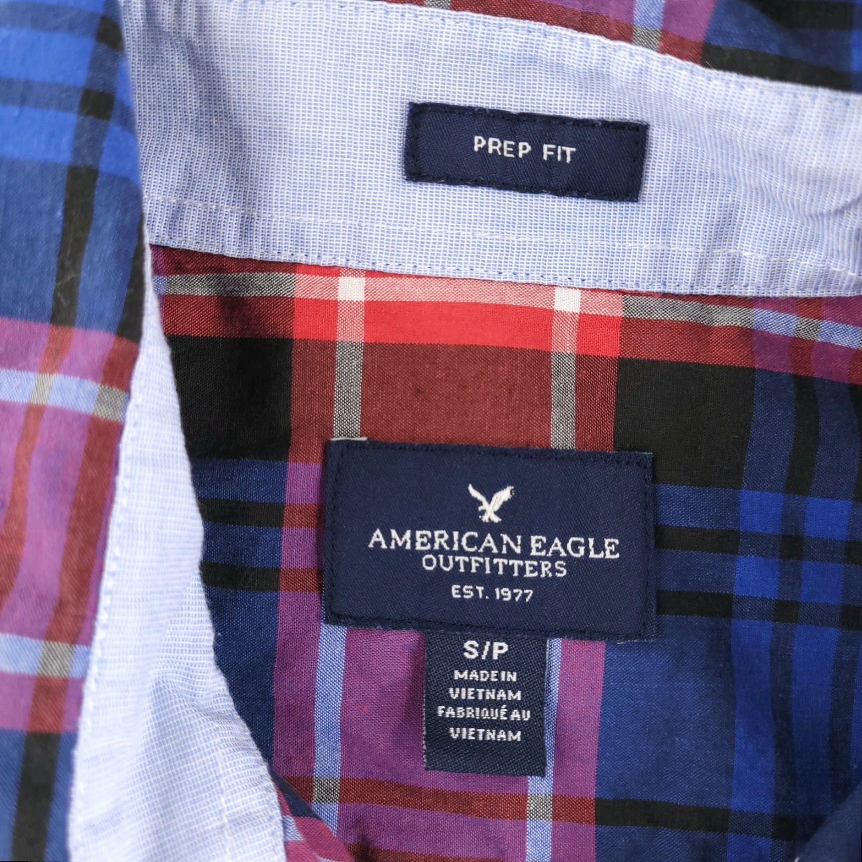 American Eagle Outfitters American Eagle Button-Up Shirt Mens Small Blue Plaid Long Sleeve Casual Preppy Shirt Size US S / EU 44-46 / 1 - 4 Thumbnail