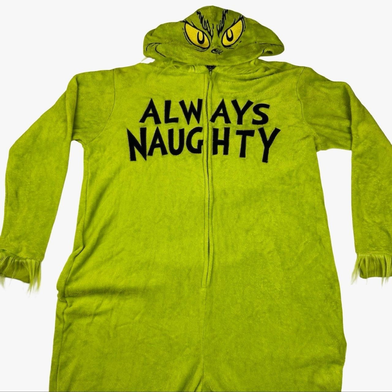 Other Grinch "Always Naughty" Fleece Hooded Union Suit Zip Green • Size US L / EU 52-54 / 3 - 3 Thumbnail