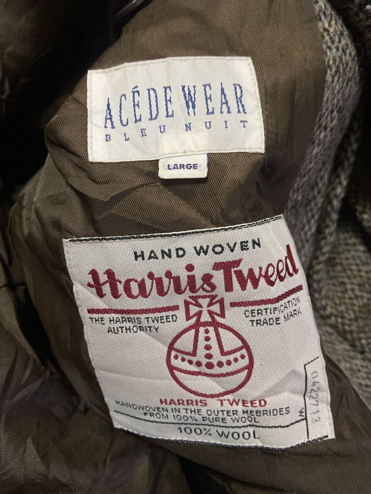 Harris Tweed × Vintage 👘SALE👘VINTAGE 70S ACEDE X HARRIS TWEED VINTAGE WOOL BLAZERS Size US L / EU 52-54 / 3 - 8 Thumbnail