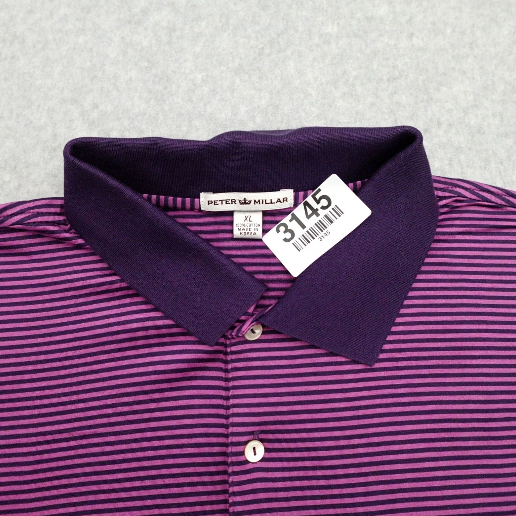 Peter Millar Peter Millar Polo Shirt Mens XL Golf Purple Plum Stripe Bel Air CC 32x25 Size US XL / EU 56 / 4 - 4 Thumbnail