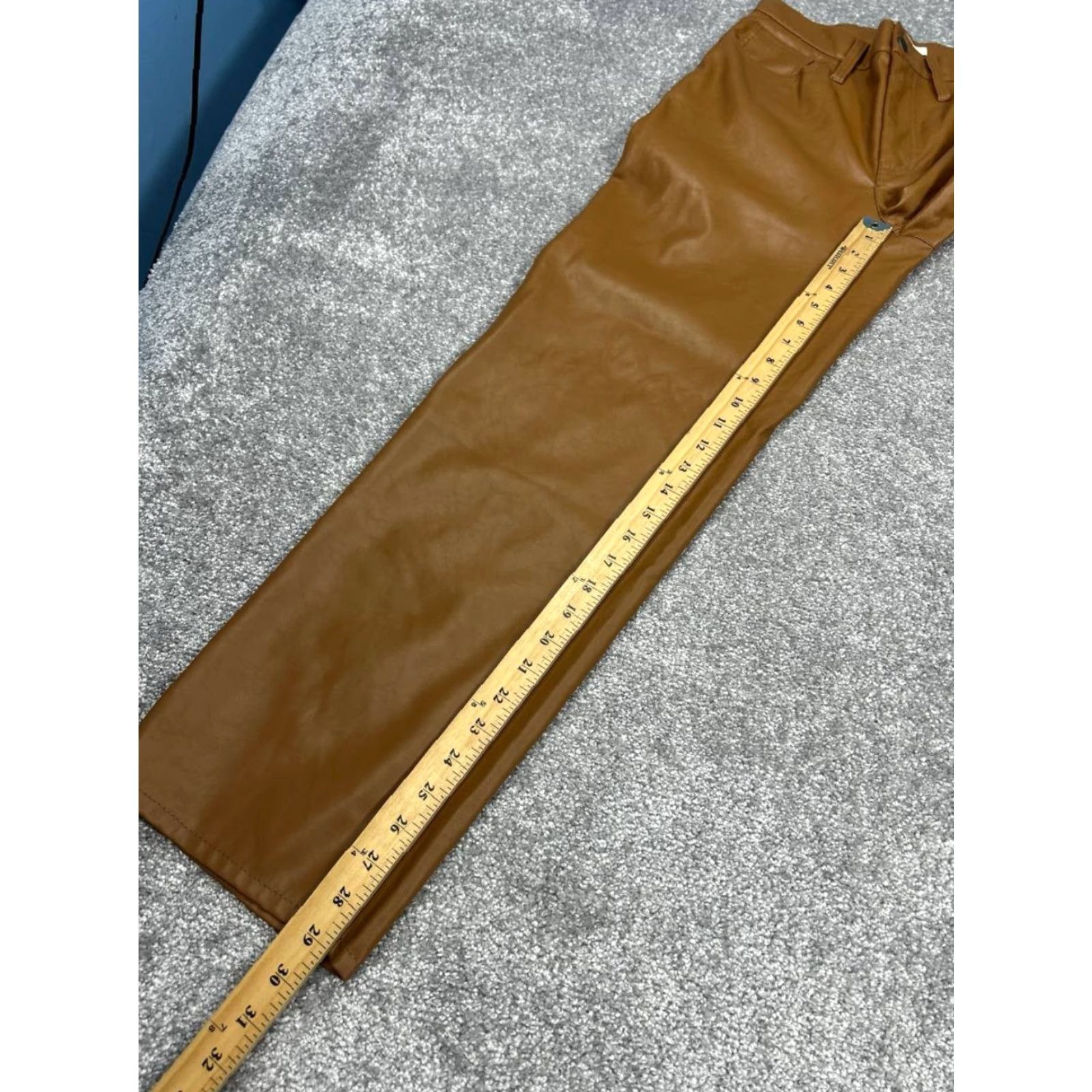 Madewell VINTAGE Madewell Womens Pants Wide Leg Chino Faux Leather Brown Size 25 90s Retro Size 42" / US 20 - 2 Thumbnail