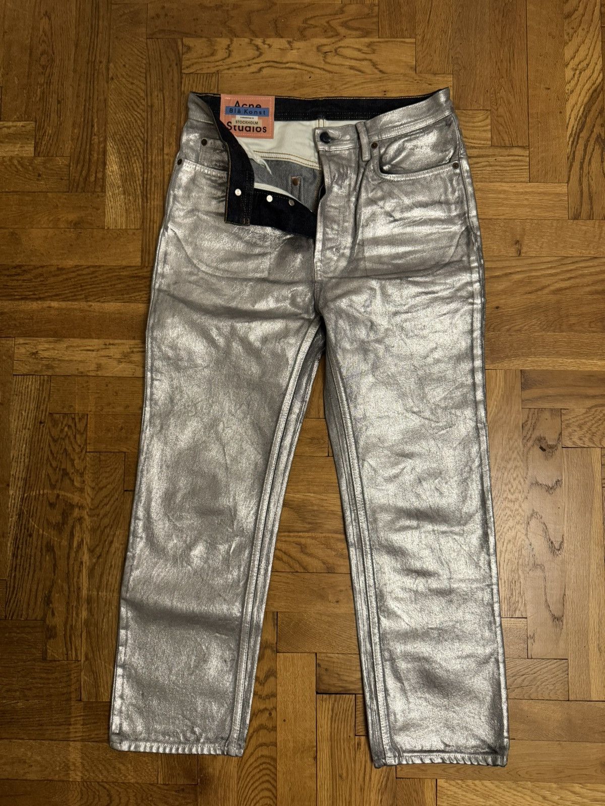 image of Acne Studios Silver Log Jeans, Women's (Size 26)