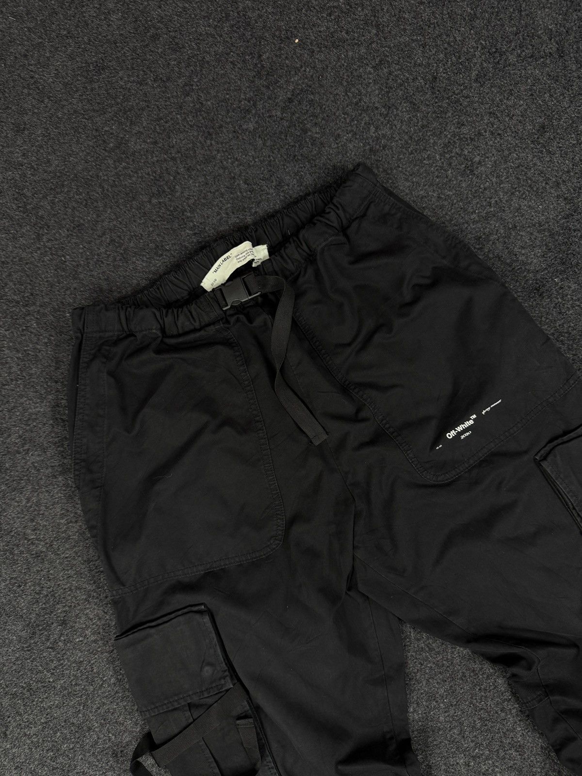 Off-White Off-White - Tapered Logo-Print Cotton-Canvas Cargo Trousers Size US 33 - 5 Thumbnail