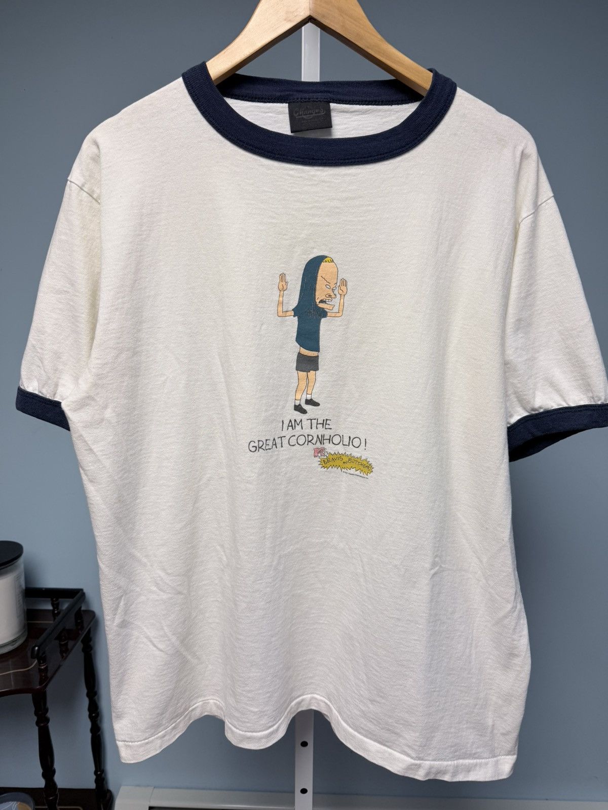 Changes Beavis and Butthead “Cornholio” Vintage Promo Ringer Tee Size US XL / EU 56 / 4 - 2 Thumbnail