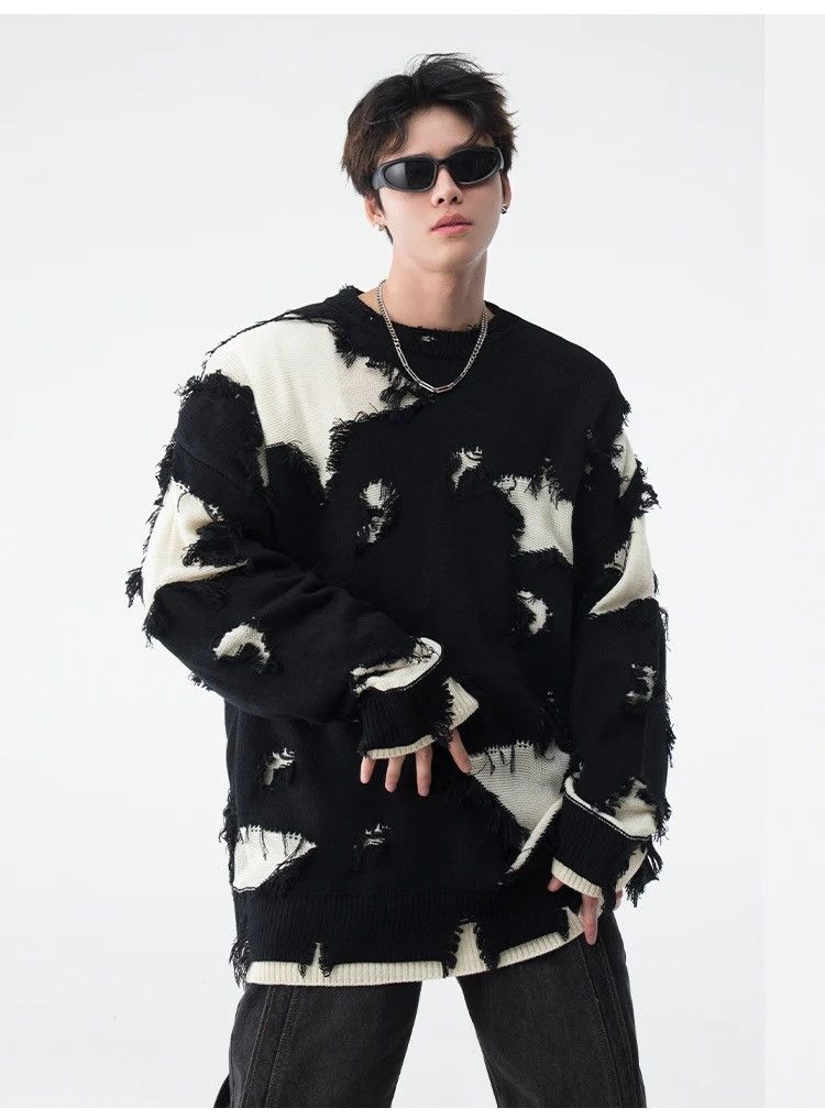 Japanese Brand × Vintage Retro hip hop star distressed oversized sweater knitwear Size US L / EU 52-54 / 3 - 3 Thumbnail
