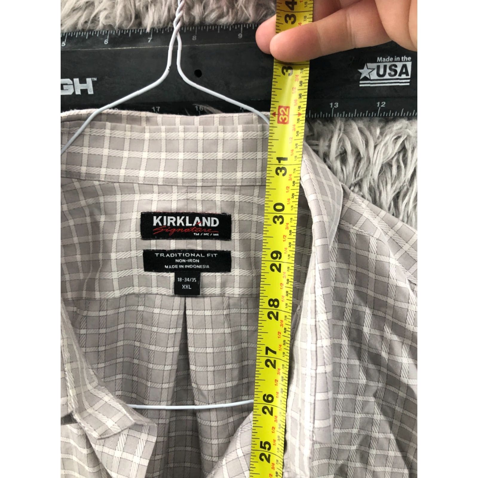 Vintage Kirkland Signature Non Iron Shirt Size XXL Mens Long Sleeve Grid Check Size US XXL / EU 58 / 5 - 5 Thumbnail