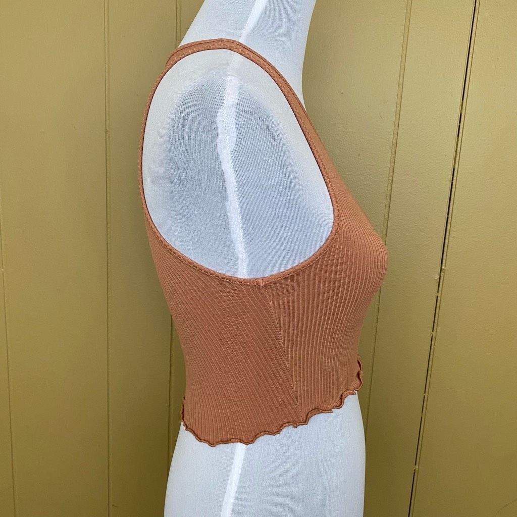 American Eagle Outfitters American Eagle women XS ribbed soft & sexy crop tank top tan Size XS / US 0-2 / IT 36-38 - 5 Thumbnail