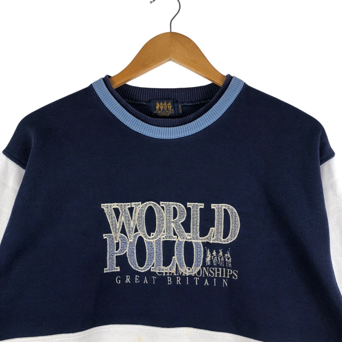 Vintage Vintage 90s WORLD POLO Championship Sweatshirt Big Logo Size US L / EU 52-54 / 3 - 2 Thumbnail