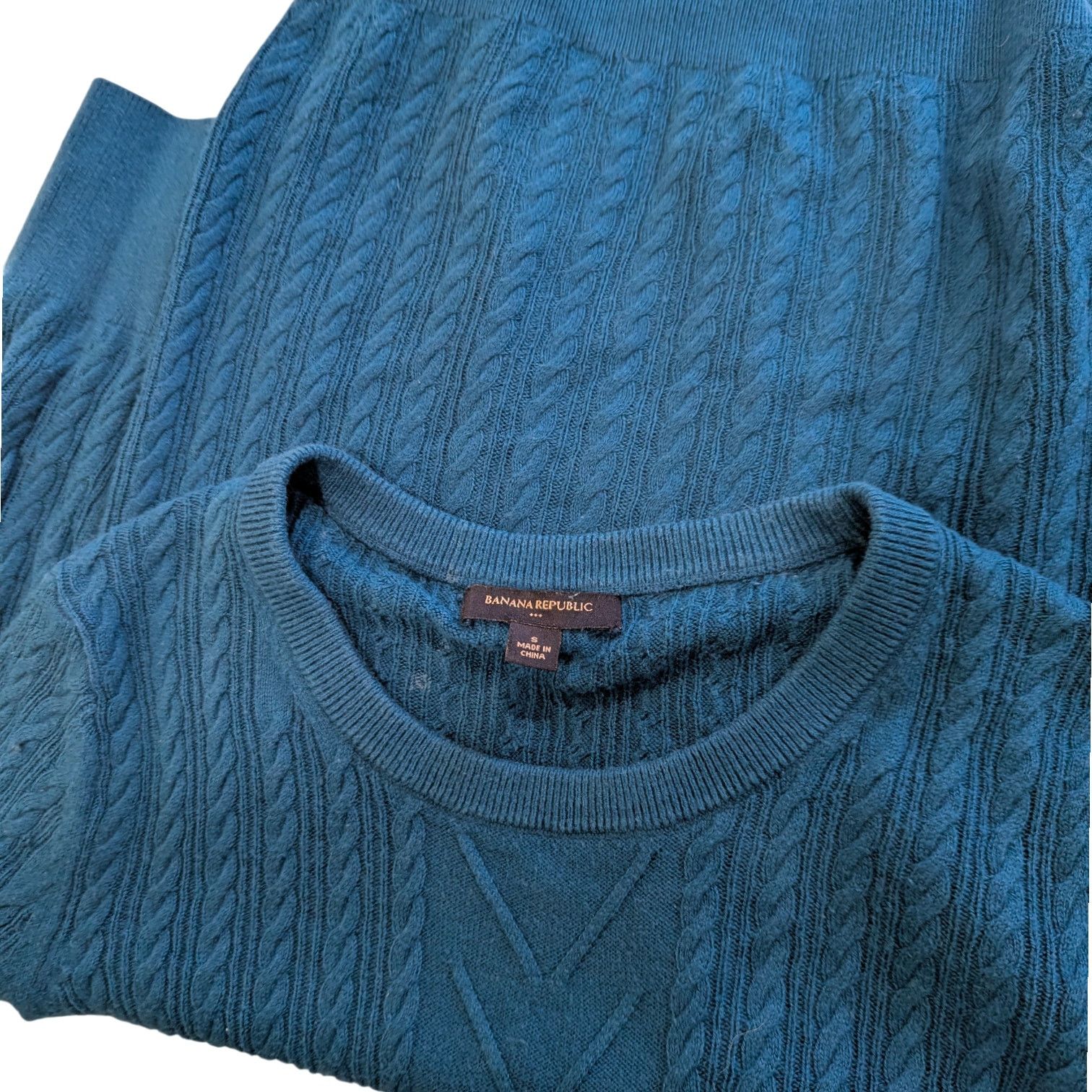 Banana Republic Banana Republic Jewel Tone Blue Cable Knit Sweater Small Size S / US 4 / IT 40 - 3 Thumbnail