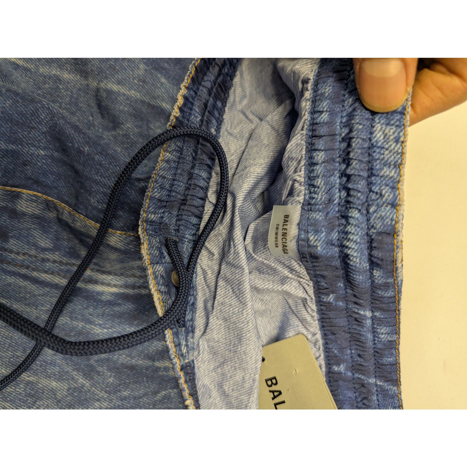 Balenciaga o1rshd1 Trompe L'oeil Swim short in blue Size US 30 / EU 46 - 15 Thumbnail
