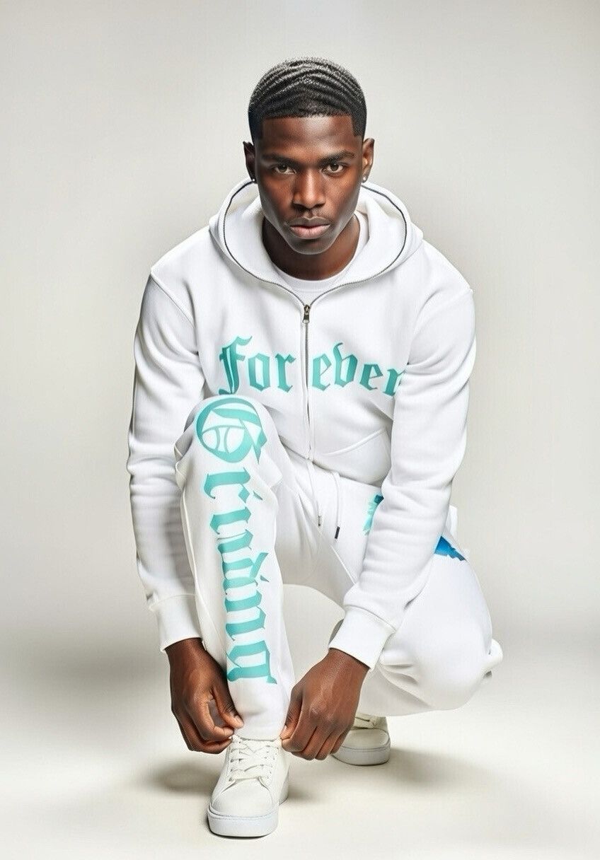 Other Teal Zip Hoodie and Stacked Pants Outfit - Forever Grinding Size US M / EU 48-50 / 2 - 3 Thumbnail