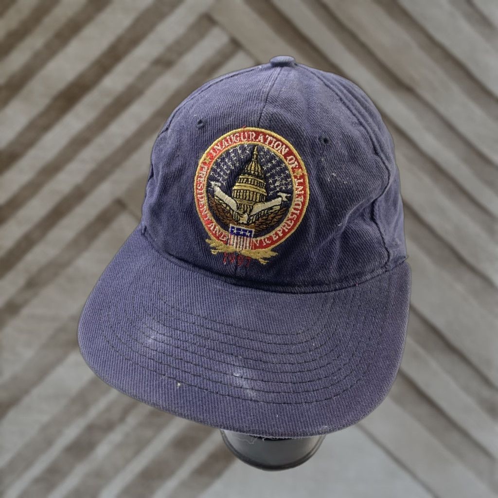 Vintage VINTAGE Vintage 1997 Presidential Inauguration Bill Clinton Al Gore Snap Back Hat Cap Shirt Mens Blue USA 90s concert political campaign cap Size ONE SIZE - 1 Thumbnail