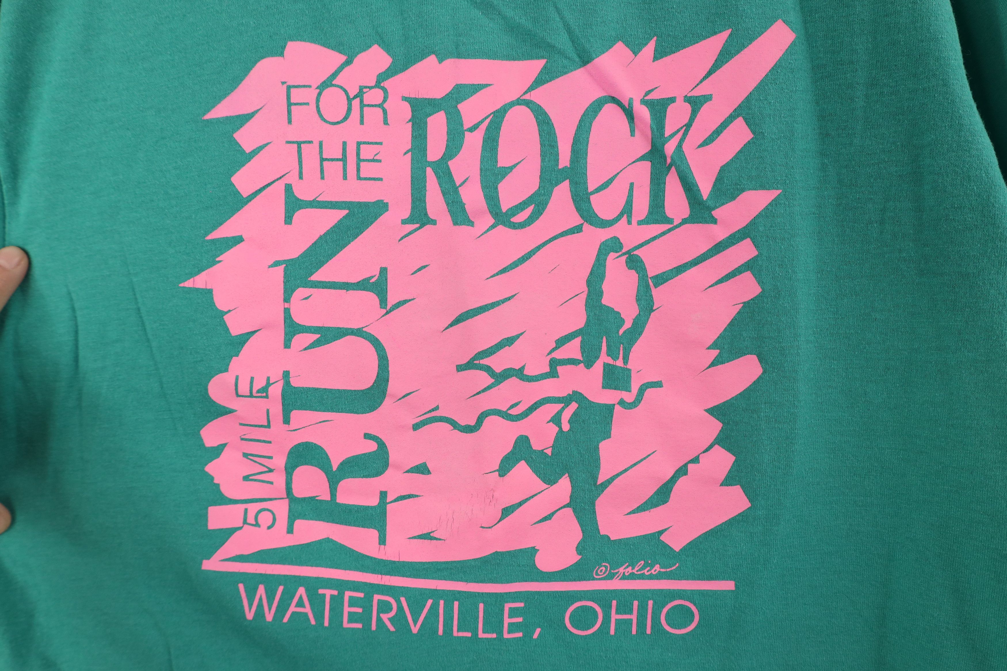 Vintage Vintage 90s Ohio 5 Mile Run For The Rock Running T-Shirt USA Size L / US 10 / IT 46 - 4 Thumbnail