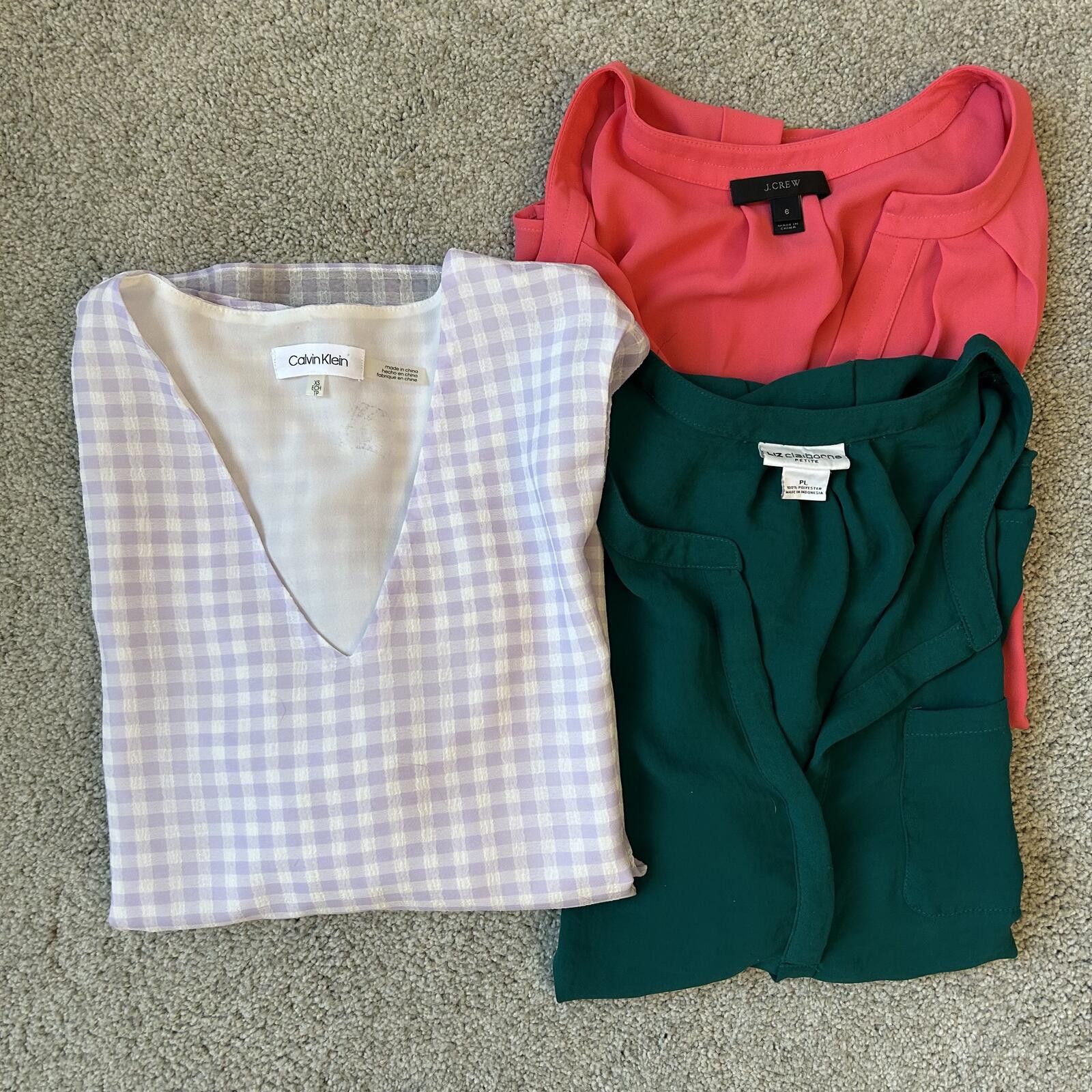 Calvin Klein 3 LOT women’s XS/PL/6 Blouse Tops Business Casual Size M / US 6-8 / IT 42-44 - 1 Thumbnail