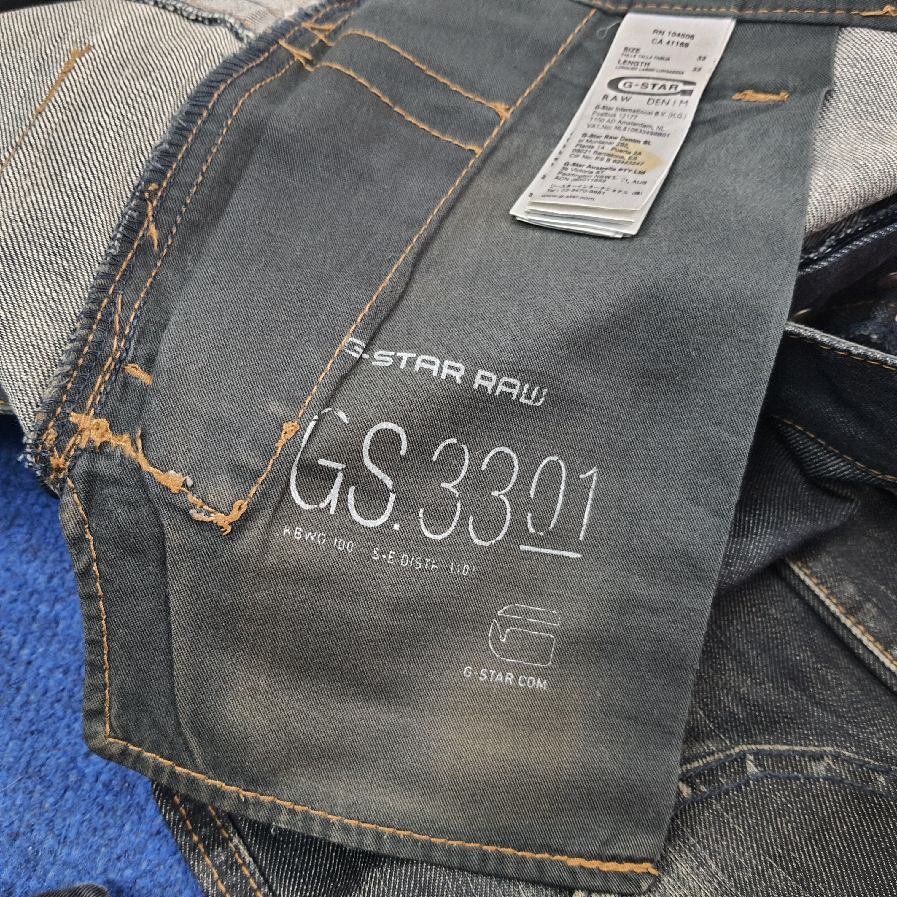 G-Star Vintage G-Star Raw Denim 3301 Denim Pants C228N15 Size US 32 / EU 48 - 12 Thumbnail