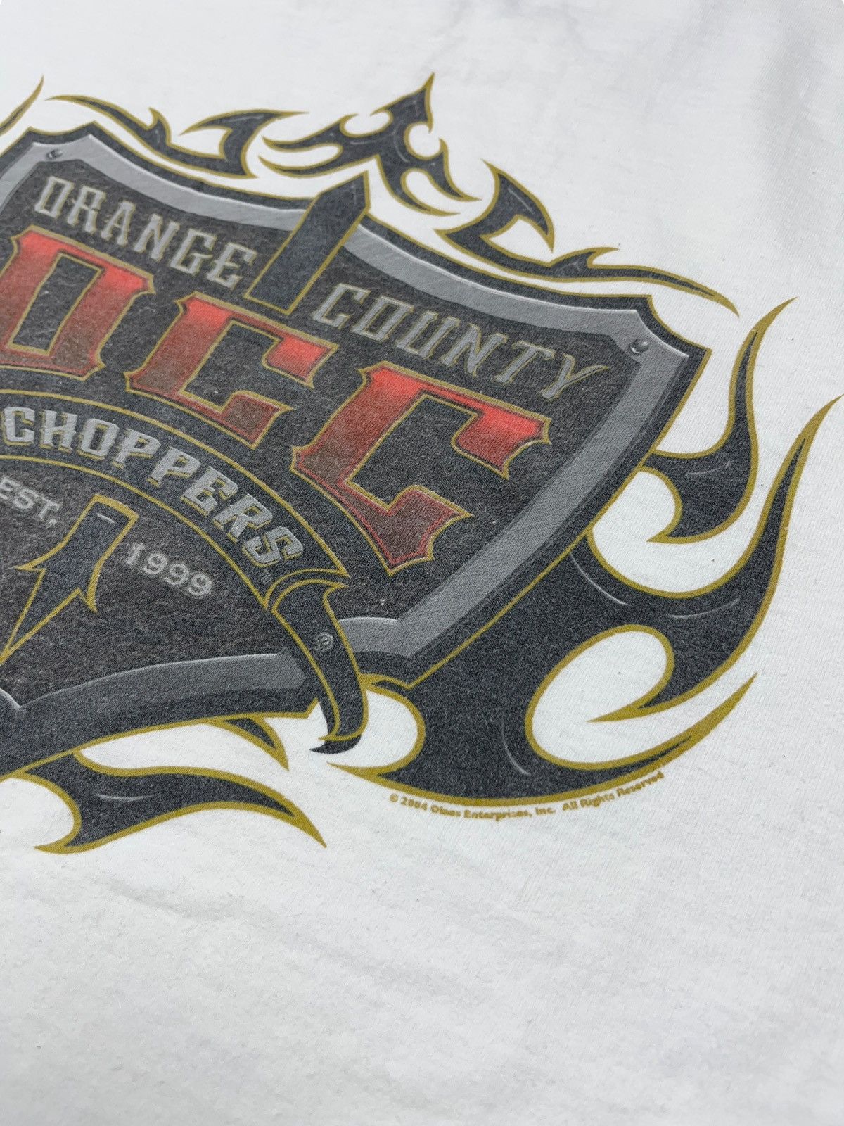 Vintage × West Coast Choppers Vintage Orange County Choppers y2k Logo Flame Shield T-shirt Size US XL / EU 56 / 4 - 4 Thumbnail