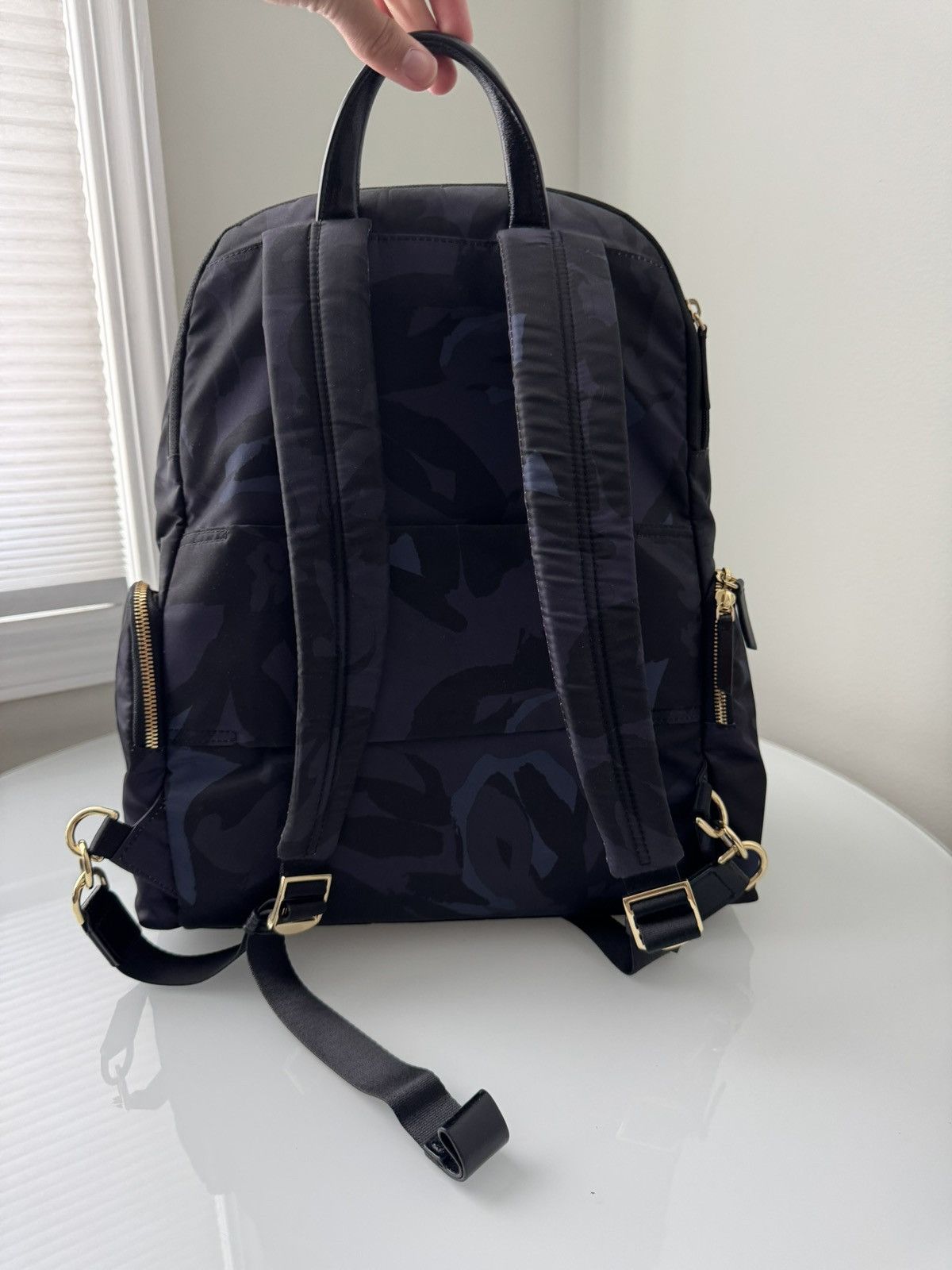 Tumi TUMI Camo Nylon Backpack Black Blue Purple Gold Hardware Size ONE SIZE - 3 Thumbnail