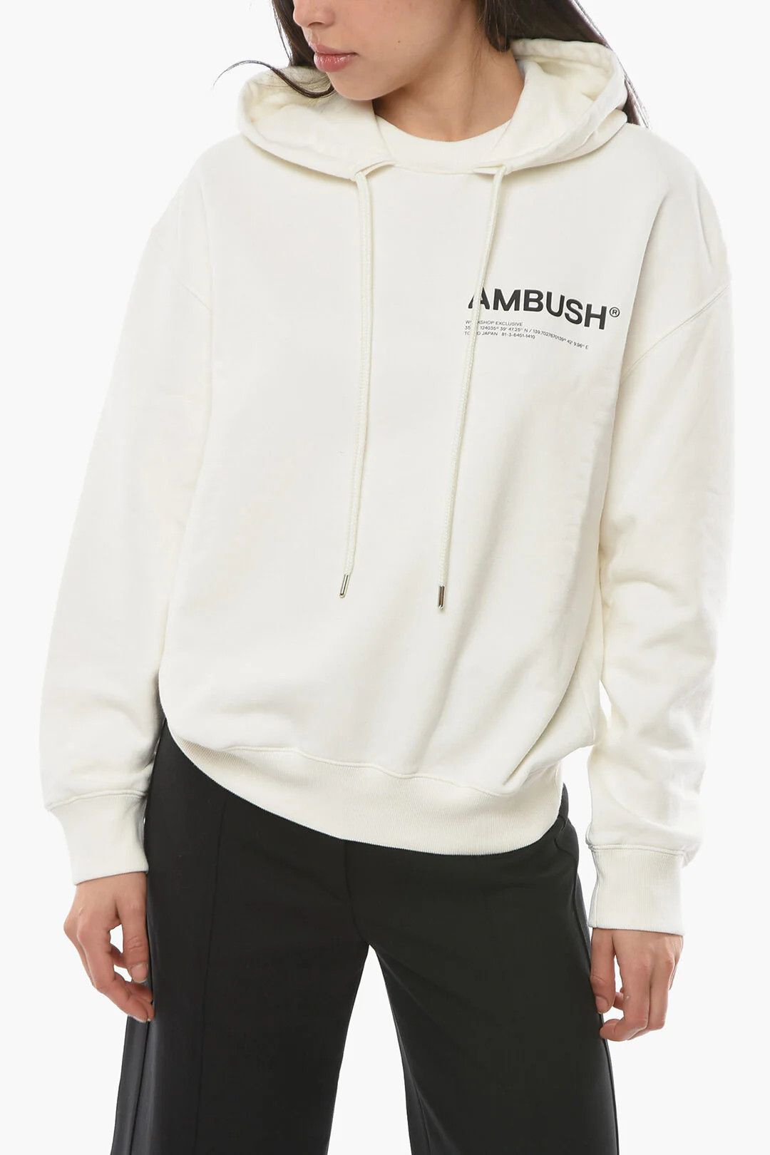 Ambush Design og1mm0426 Cotton Fleece Hoodie in White Size L / US 10 / IT 46 - 1 Thumbnail