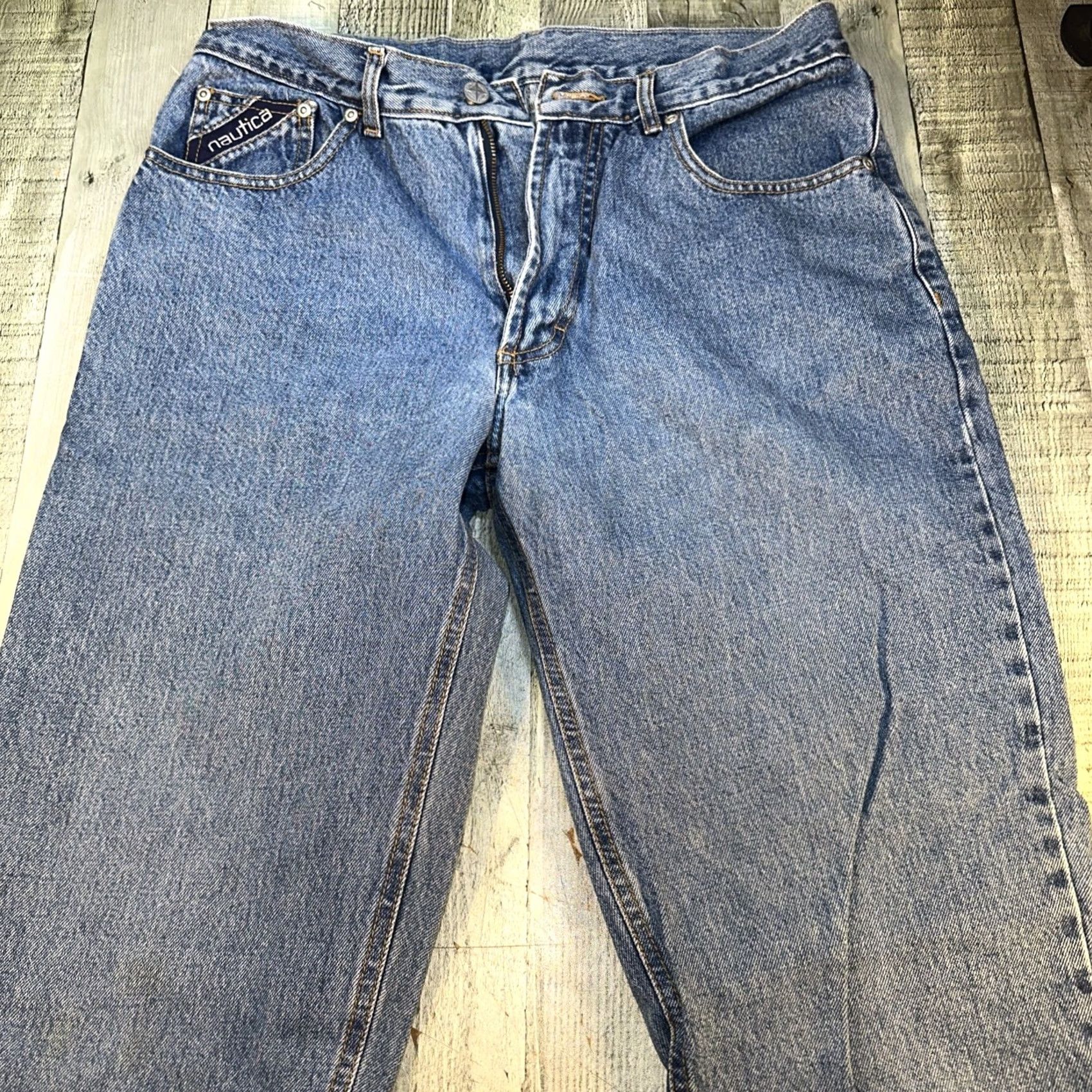 Nautica VINTAGE Nautica Jeans Straight Leg 32 Mens 34 Inseam Blue Taper Bottom Size US 32 / EU 48 - 2 Thumbnail