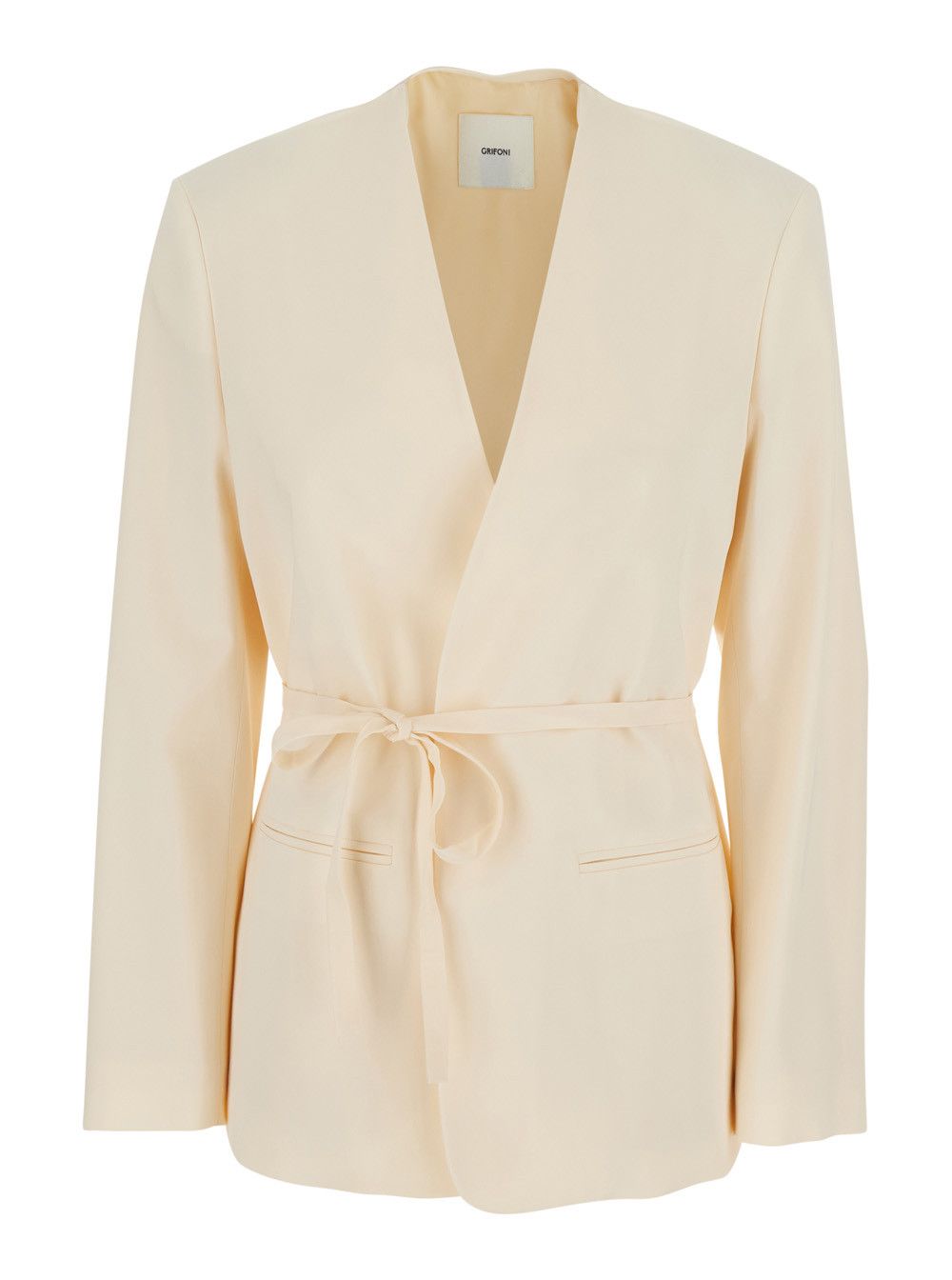 Grifoni White Jacket with Front Closure and Pockets for Women Size M / US 6-8 / IT 42-44 - 1 Thumbnail