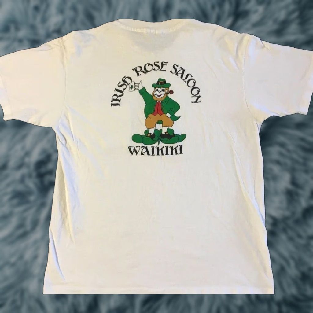 Vintage VINTAGE Irish Rose Saloon Hawaii Faded Shirt L Bar Beach Surf Grunge Biker Shirt Mens Large White 90s Vintage USA Bar Surf Thrashed Pup? Size US L / EU 52-54 / 3 - 1 Thumbnail
