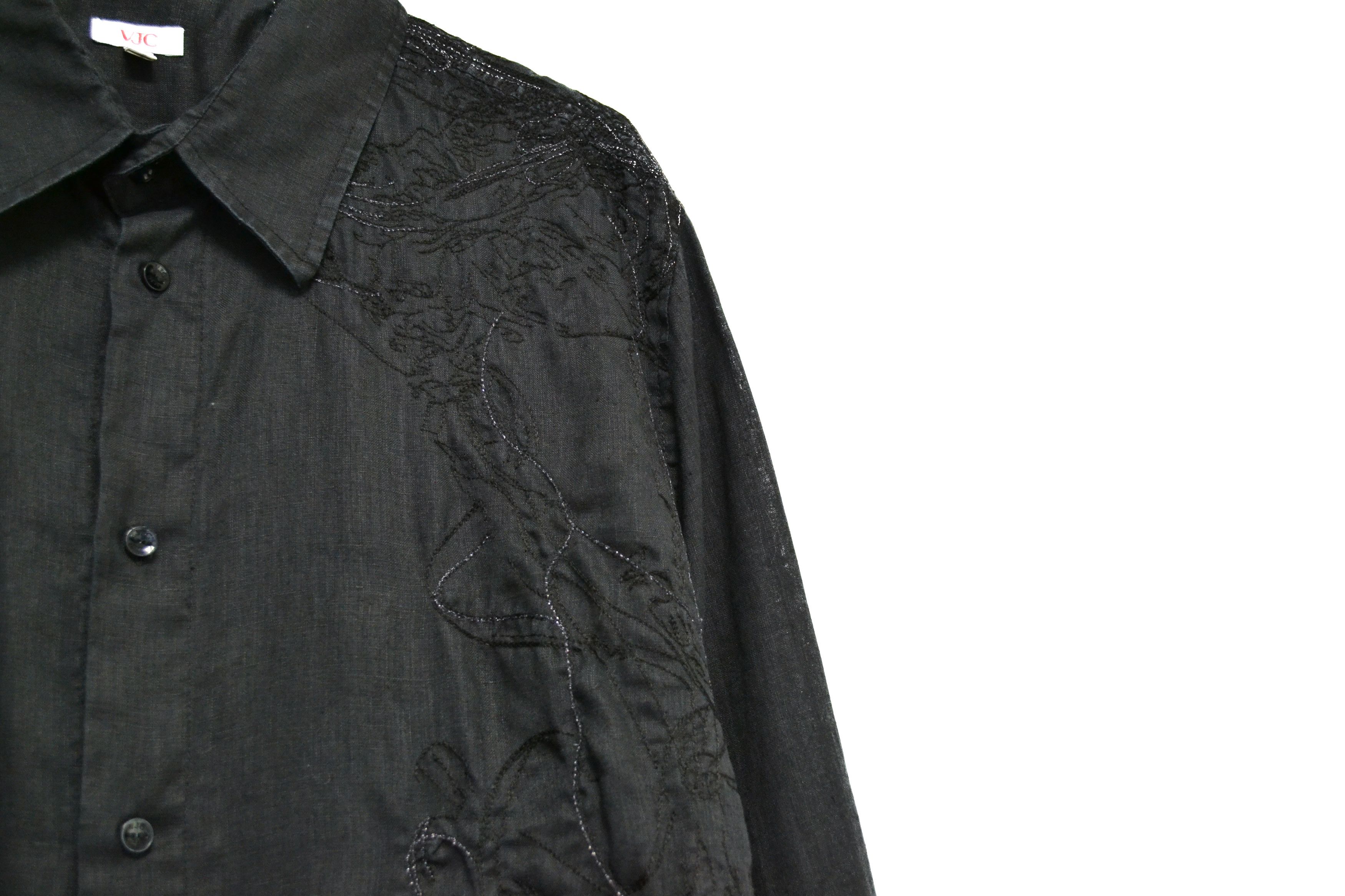 Versace Jeans Couture Versace Jeans Couture 100% Linen Black Shirt Size fit XL Size US XL / EU 56 / 4 - 3 Thumbnail