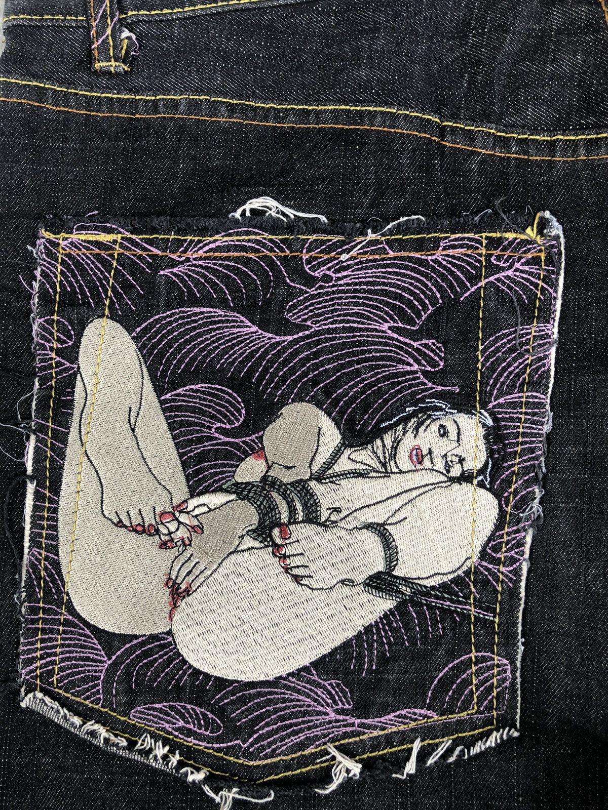 RMC Jeans Red Monkey Company Embroidered Jeans Distressed Size US 36 / EU 52 - 16 Thumbnail