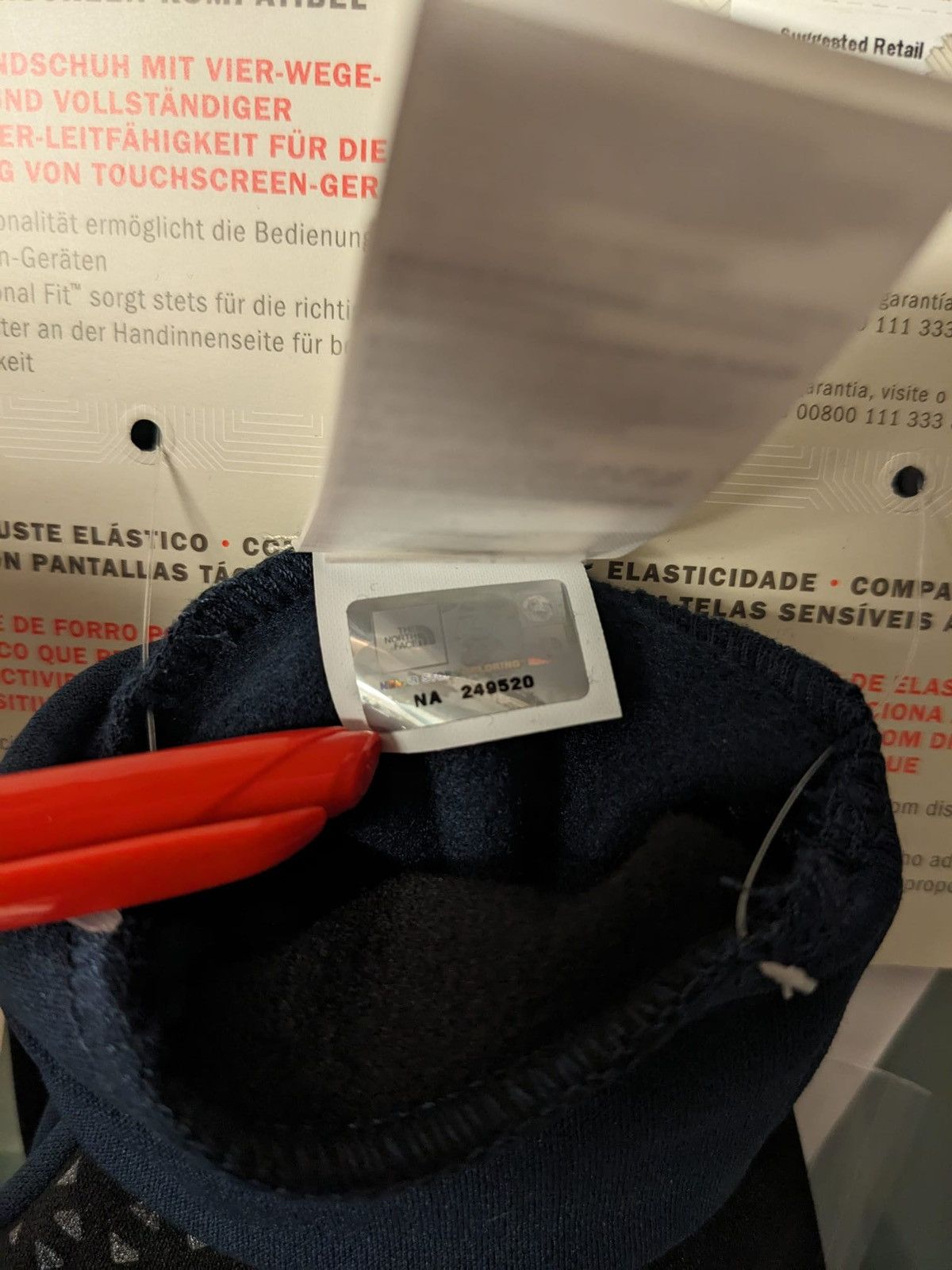 Supreme FW14 SUPREME THE NORTH FACE BANDANA ETIP GLOVES NAVY L Size ONE SIZE - 4 Thumbnail